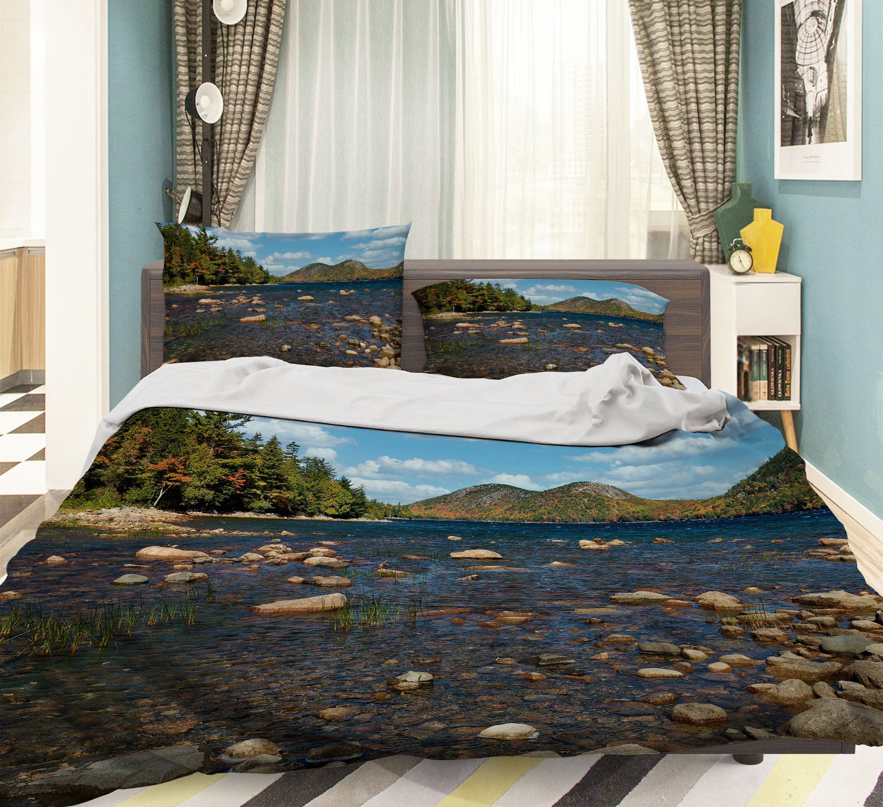 3D River Water Stones 62182 Kathy Barefield Bedding Bed Pillowcases Quilt