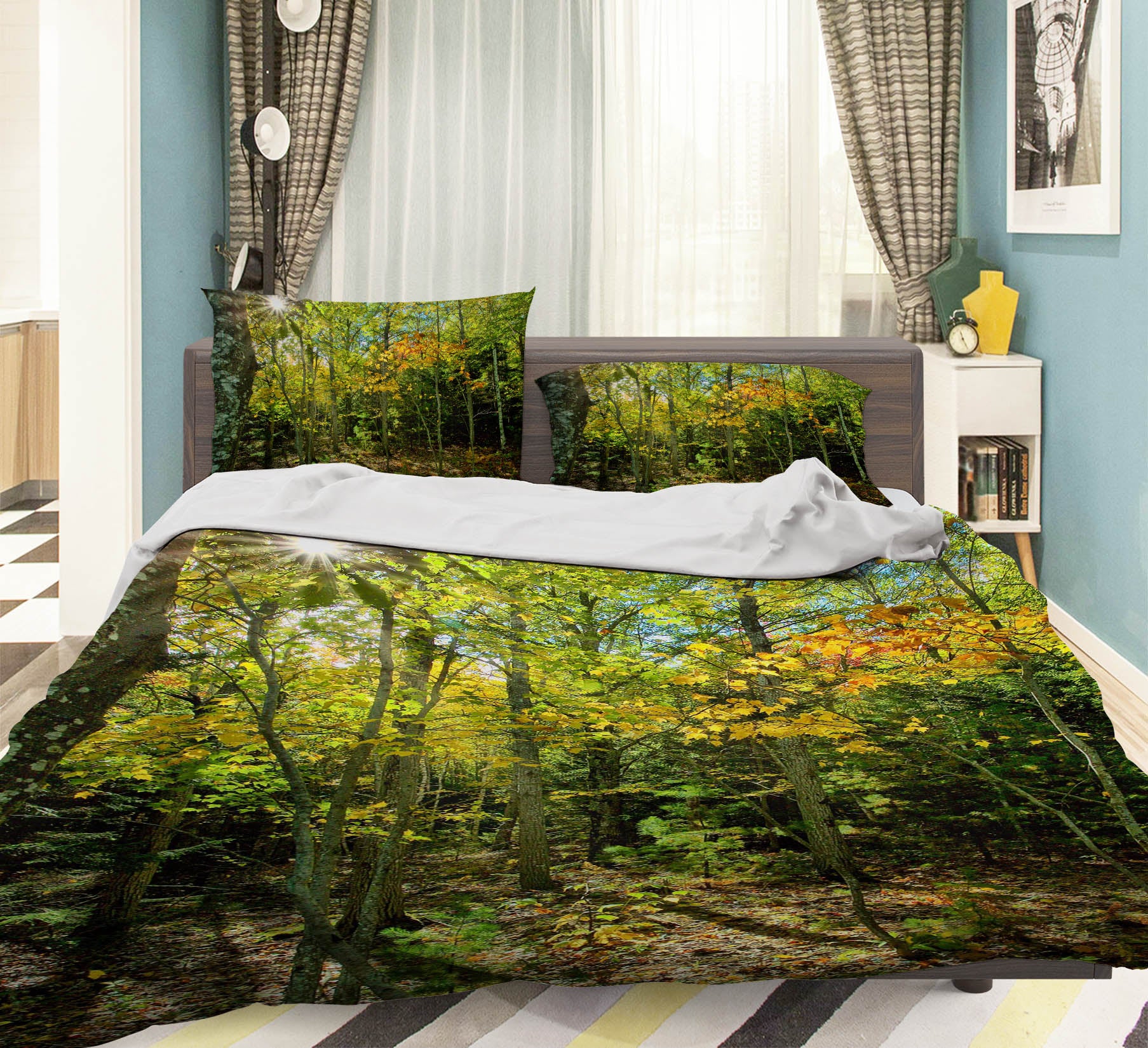 3D Forest 62174 Kathy Barefield Bedding Bed Pillowcases Quilt