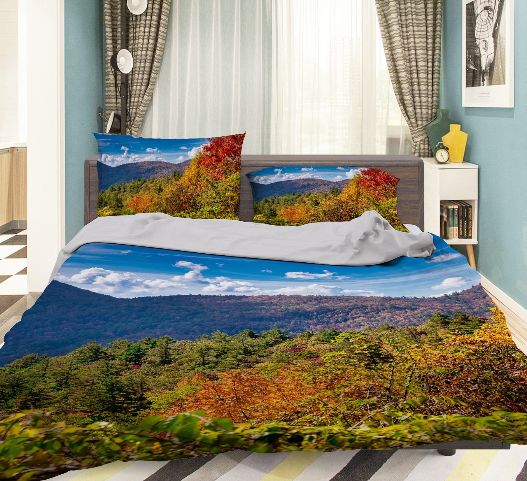3D Mountain Forest 8569 Beth Sheridan Bedding Bed Pillowcases Quilt