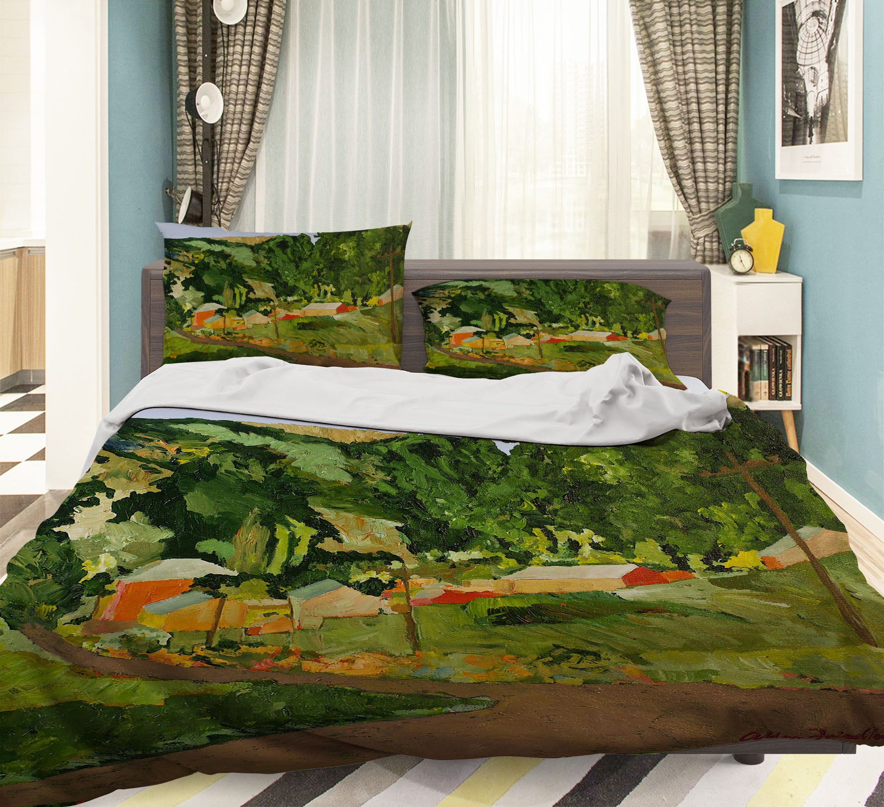 3D Forest House 1054 Allan P. Friedlander Bedding Bed Pillowcases Quilt