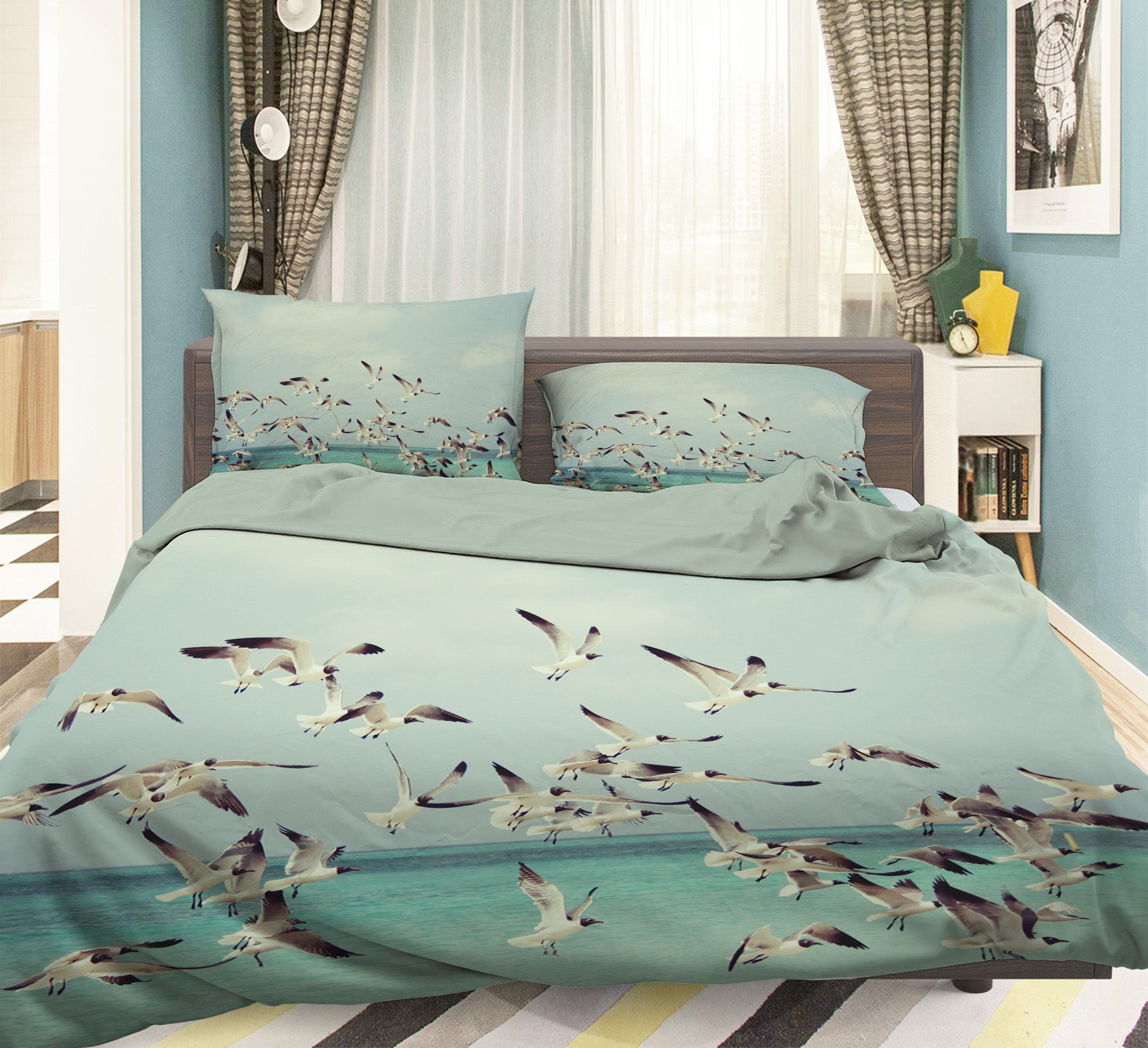 3D Seabird 1940 Bed Pillowcases Quilt