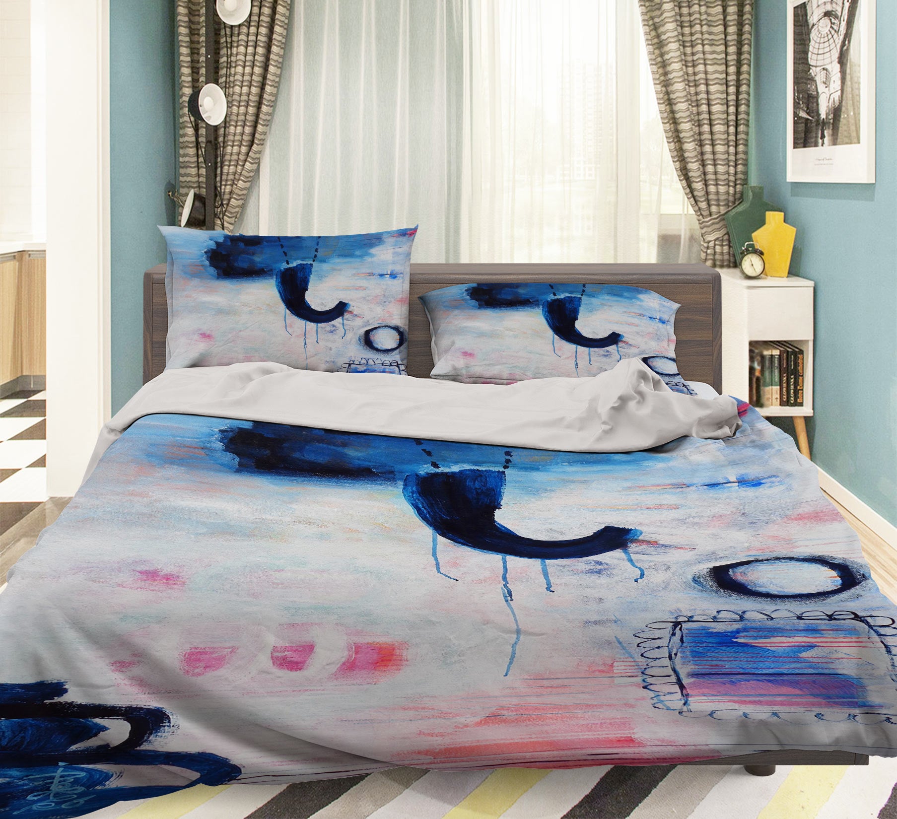 3D Blue Circle 1216 Misako Chida Bedding Bed Pillowcases Quilt Cover Duvet Cover