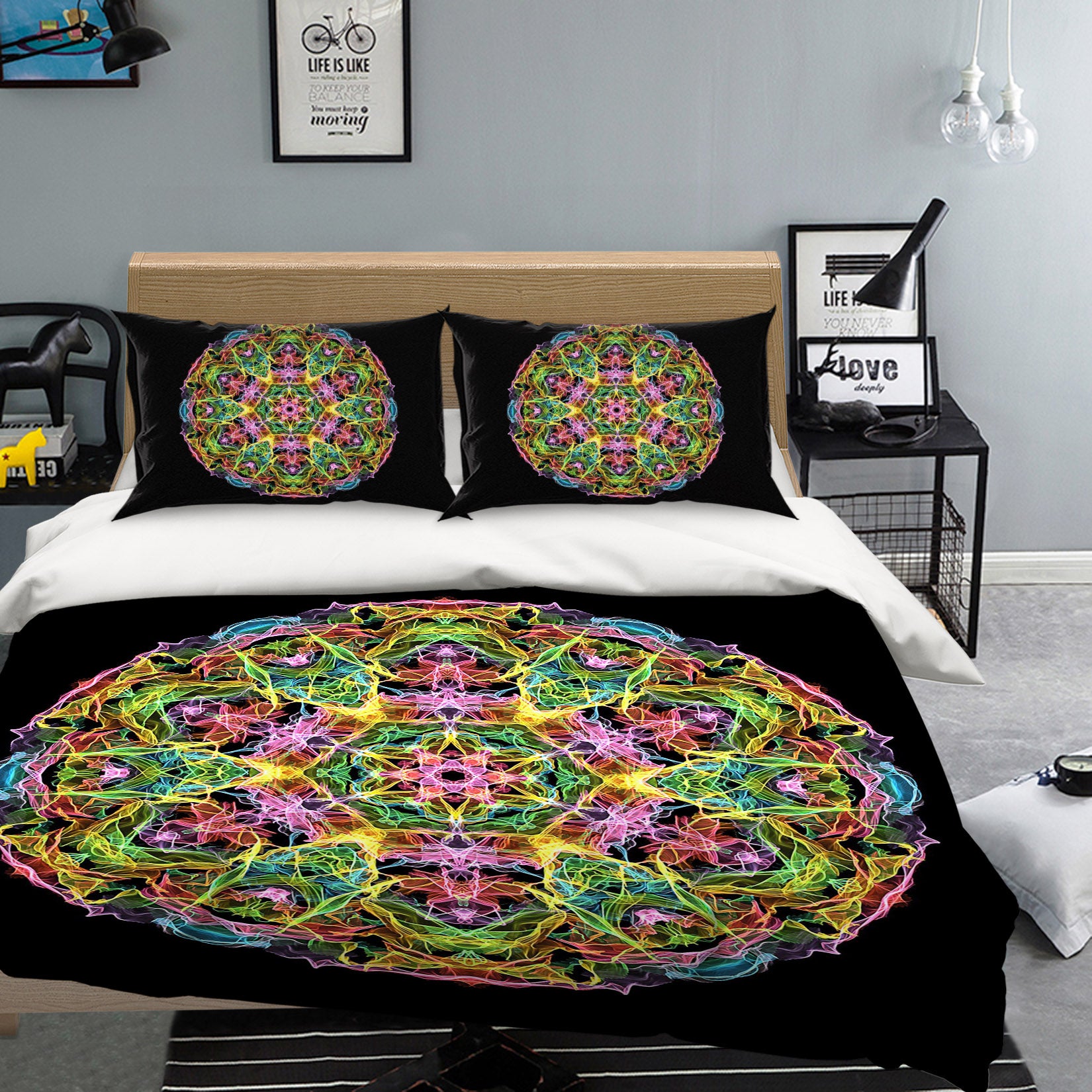 3D Color Circle Pattern 64039 Bed Pillowcases Quilt