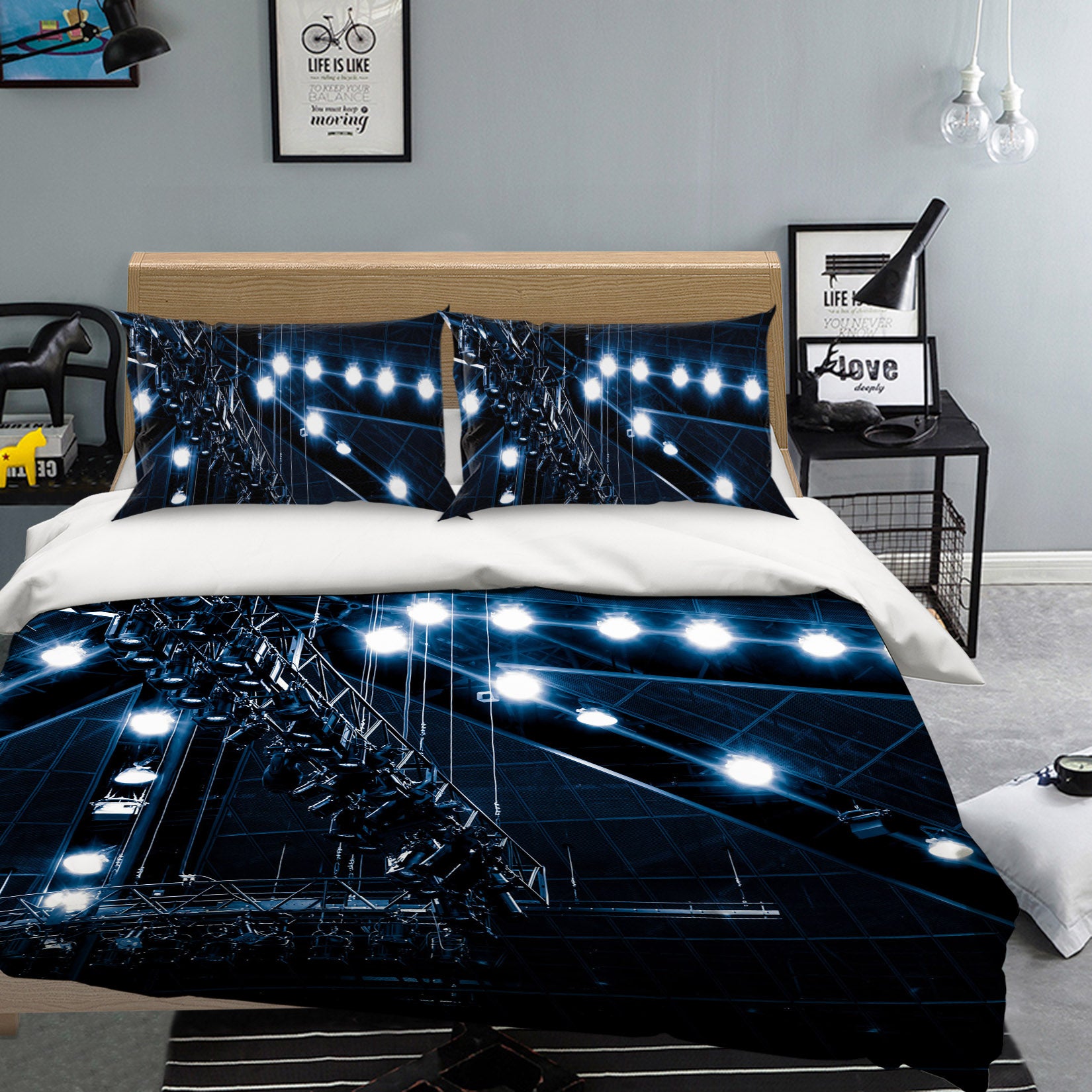 3D Night Light 2004 Noirblanc777 Bedding Bed Pillowcases Quilt