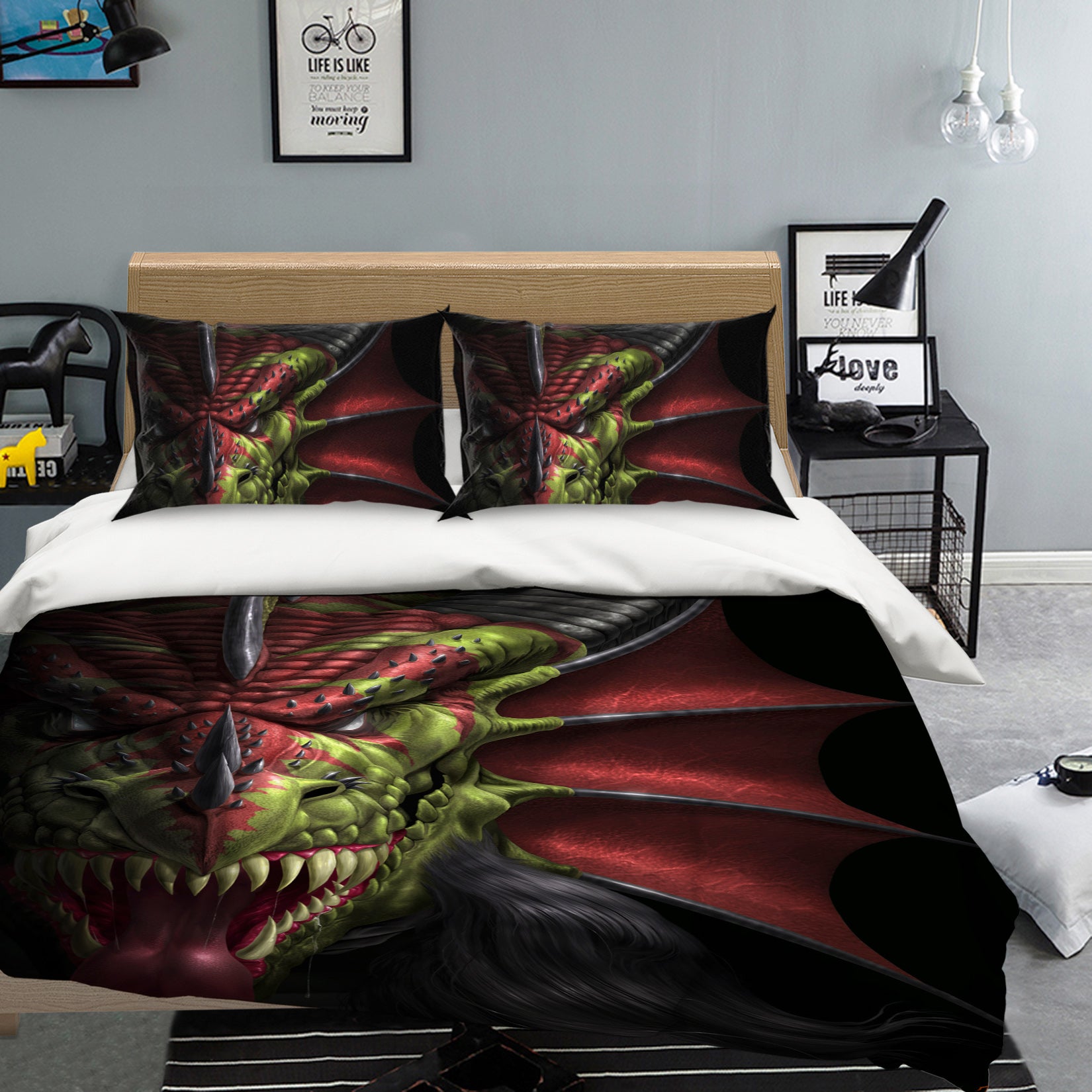 3D Dragon 4085 Tom Wood Bedding Bed Pillowcases Quilt