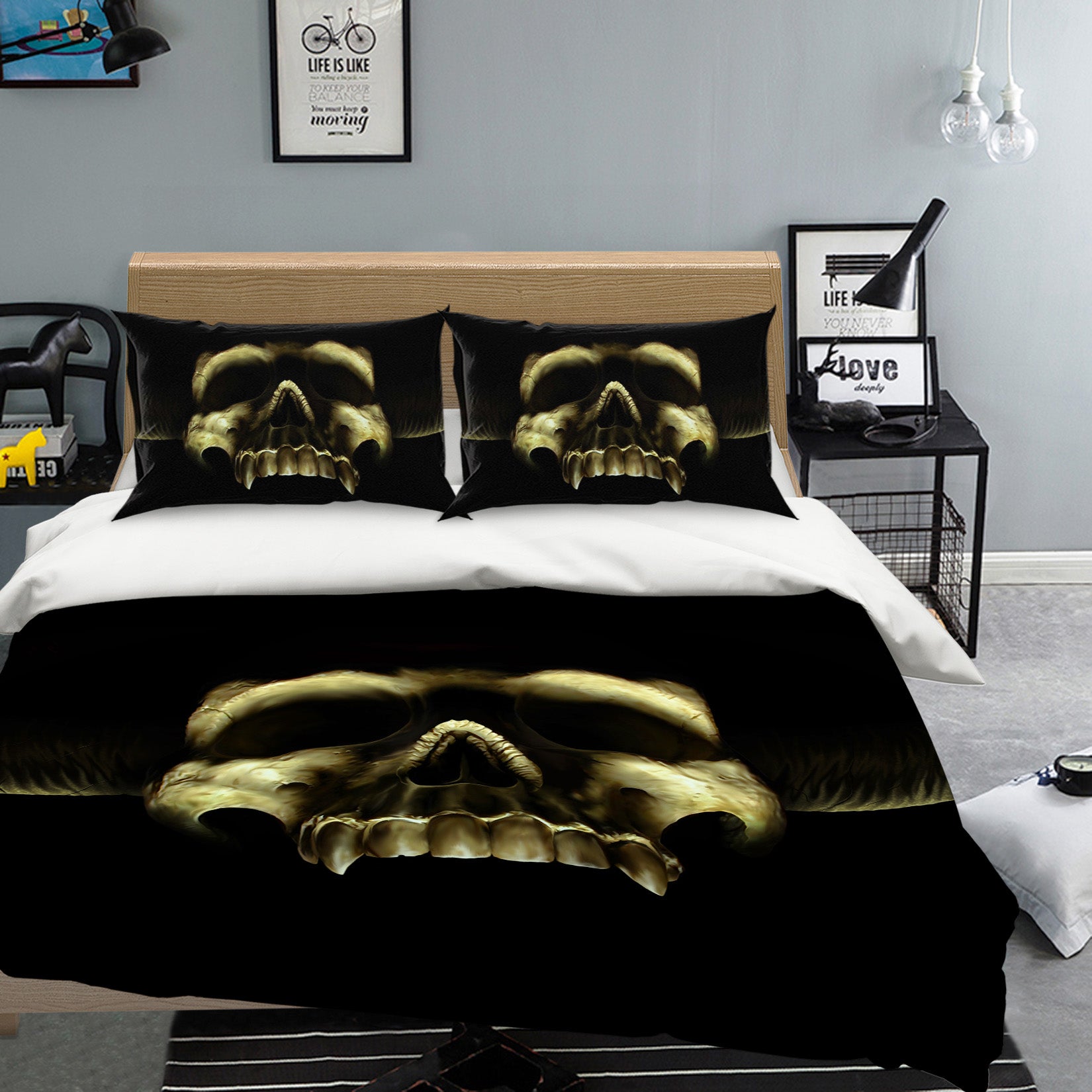 3D Dark Skeleton 4092 Tom Wood Bedding Bed Pillowcases Quilt