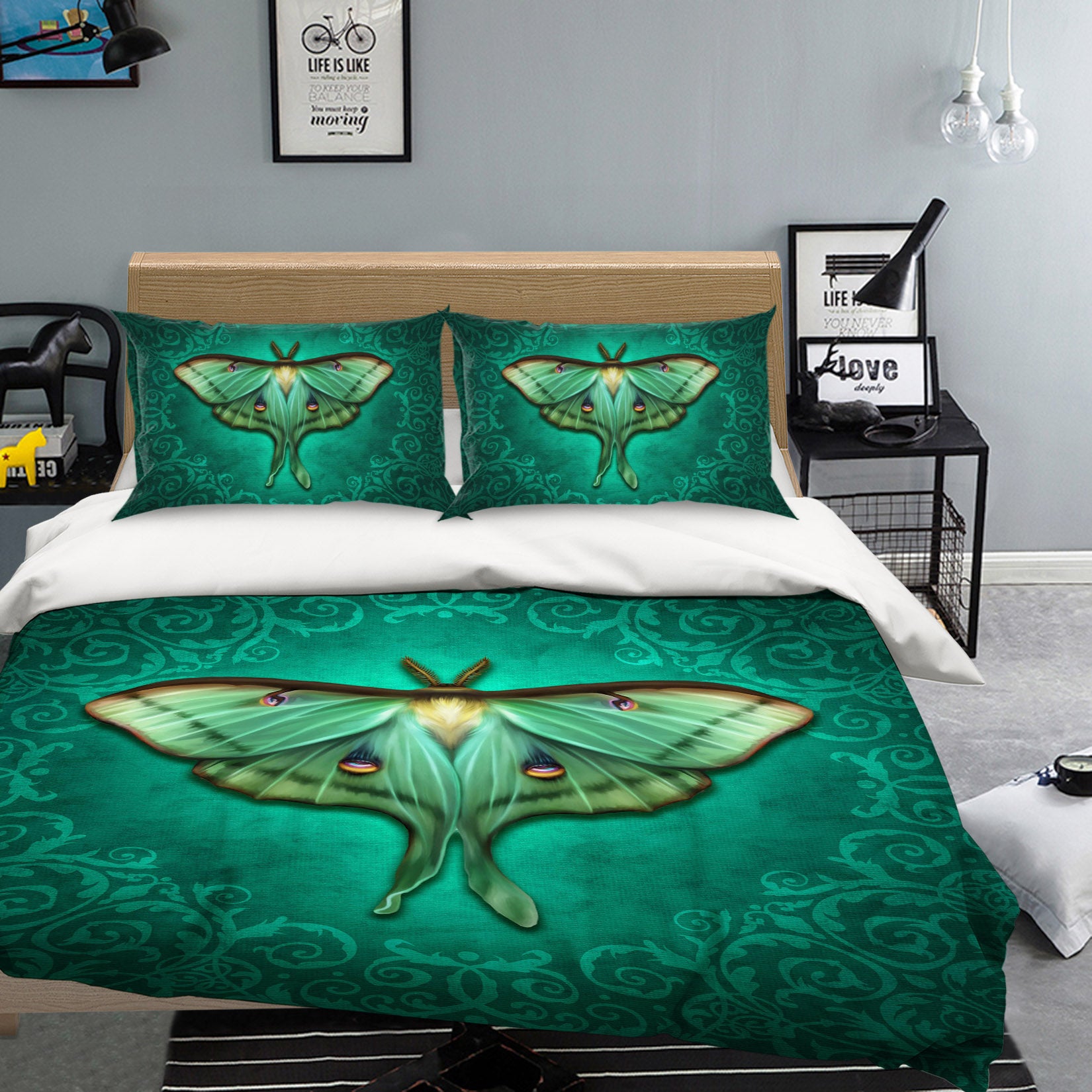 3D Green Butterfly 8835 Brigid Ashwood Bedding Bed Pillowcases Quilt Cover Duvet Cover