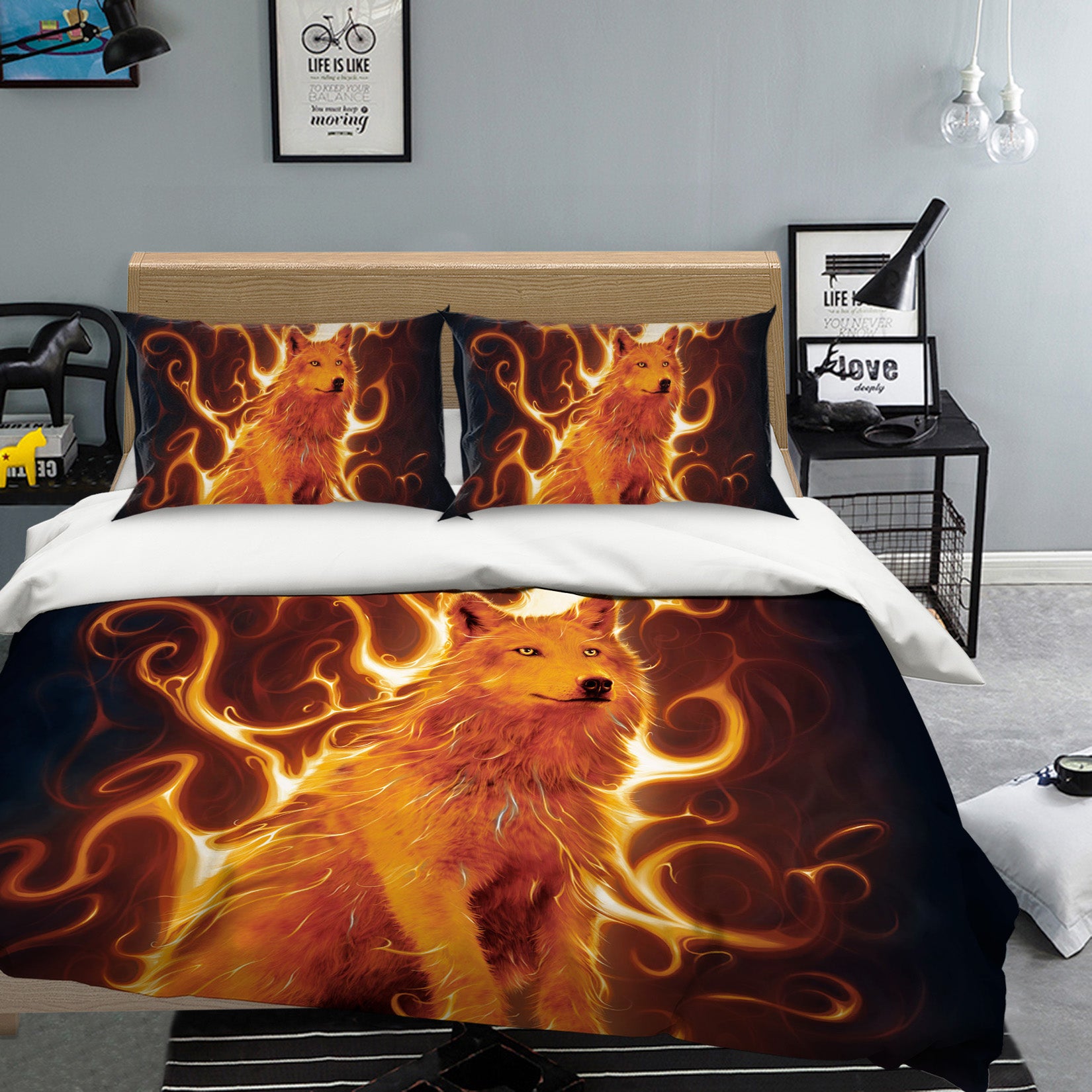 3D Phoenix Wolf Def 069 Bed Pillowcases Quilt Exclusive Designer Vincent