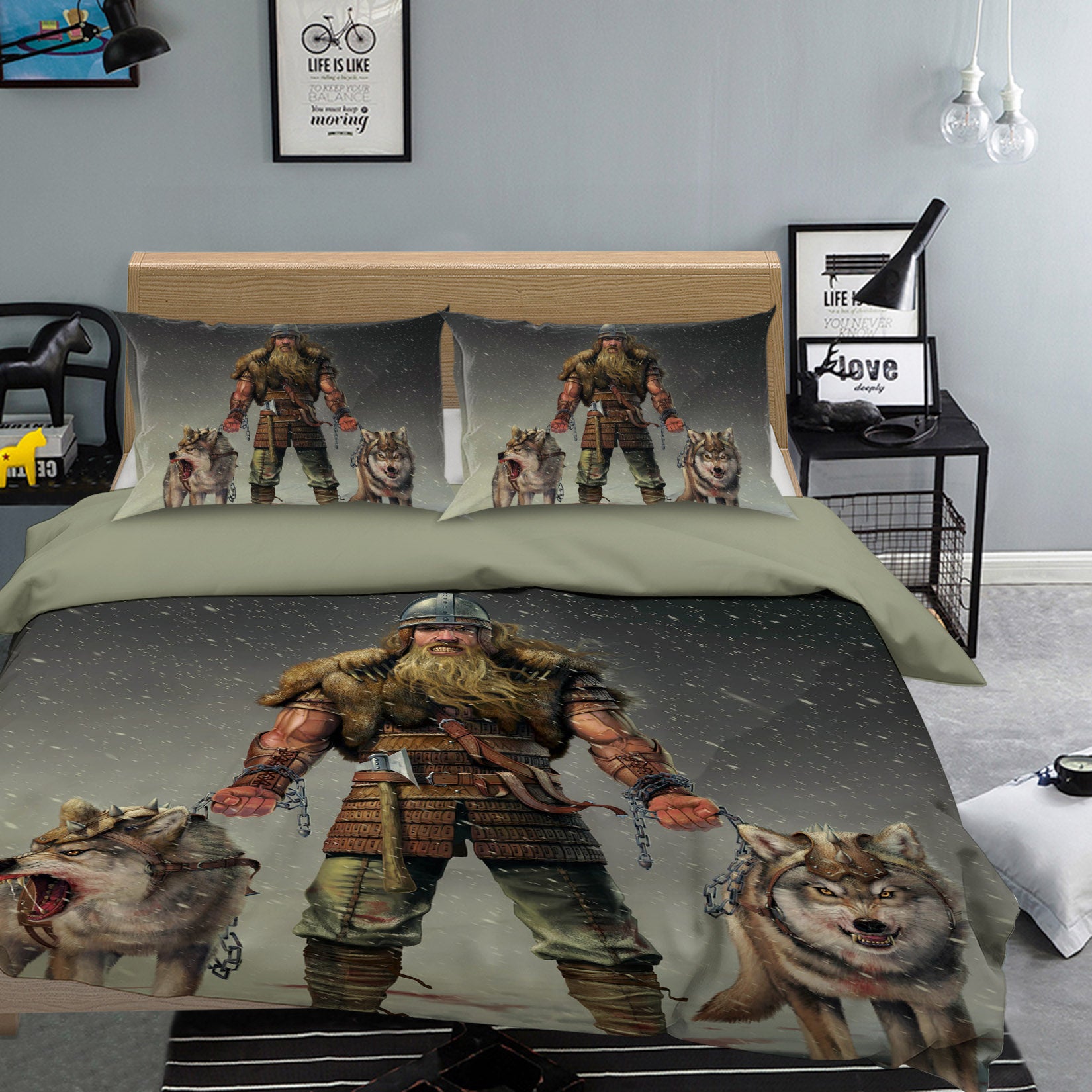 3D Mountain Viking 062 Bed Pillowcases Quilt Exclusive Designer Vincent
