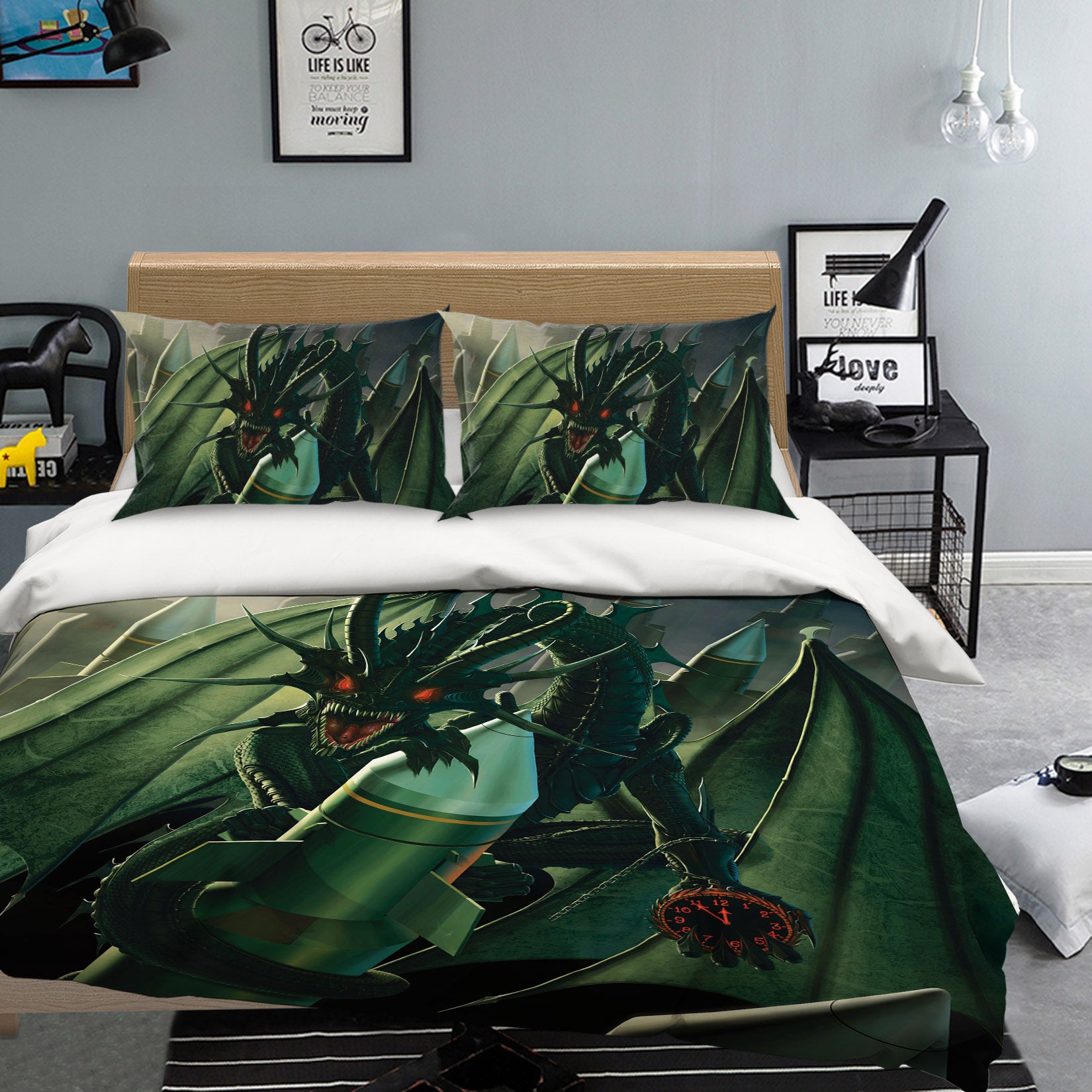 3D Doom Dragon 040 Bed Pillowcases Quilt Exclusive Designer Vincent