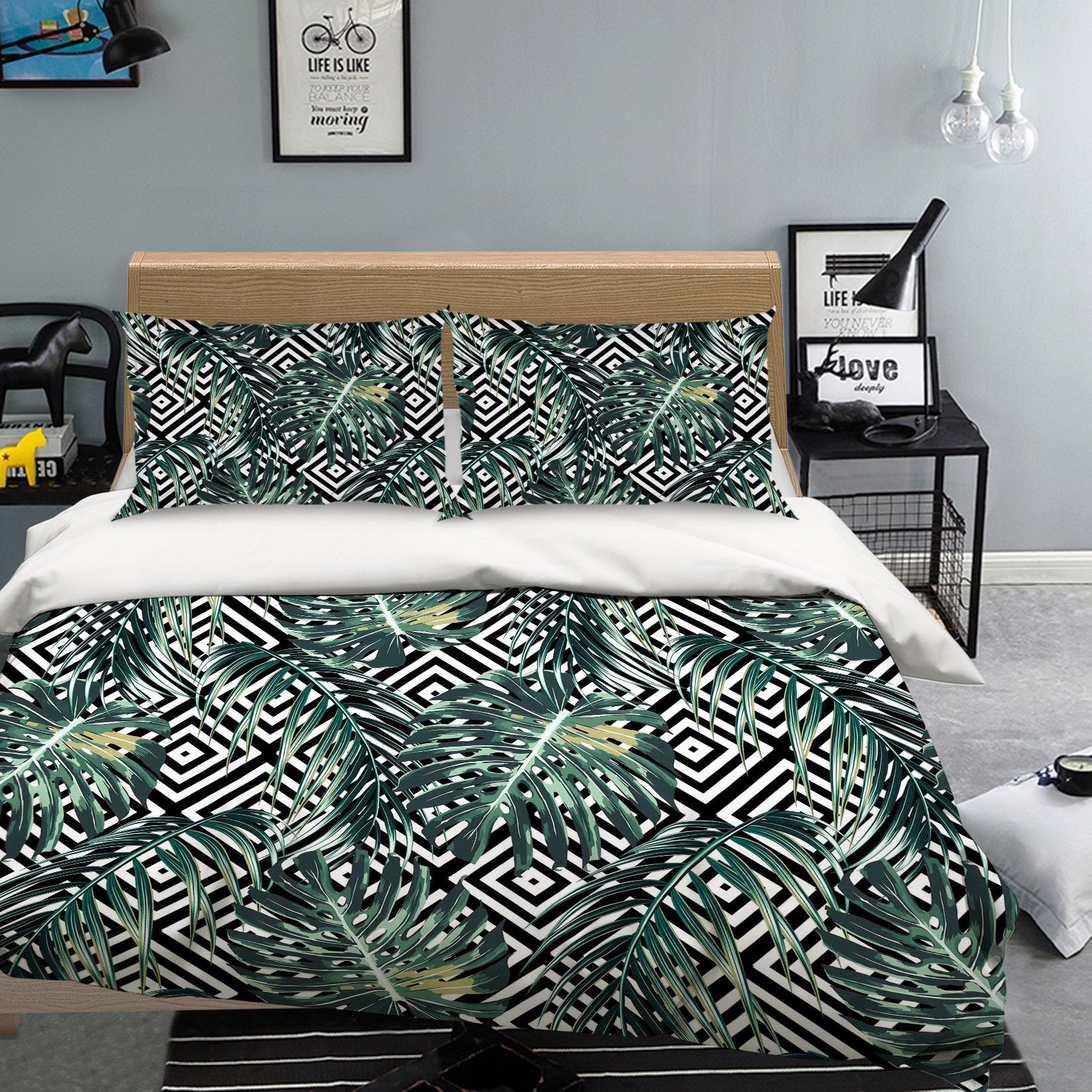 3D Plant Line 052 Bed Pillowcases Quilt Wallpaper AJ Wallpaper 