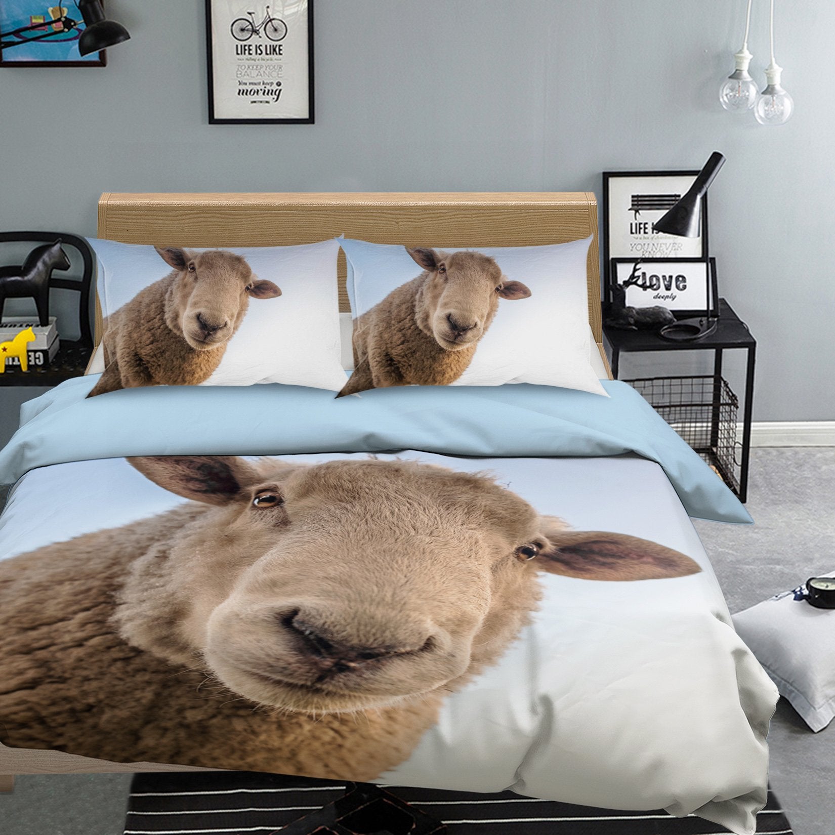 3D Sheep 1992 Bed Pillowcases Quilt Quiet Covers AJ Creativity Home 