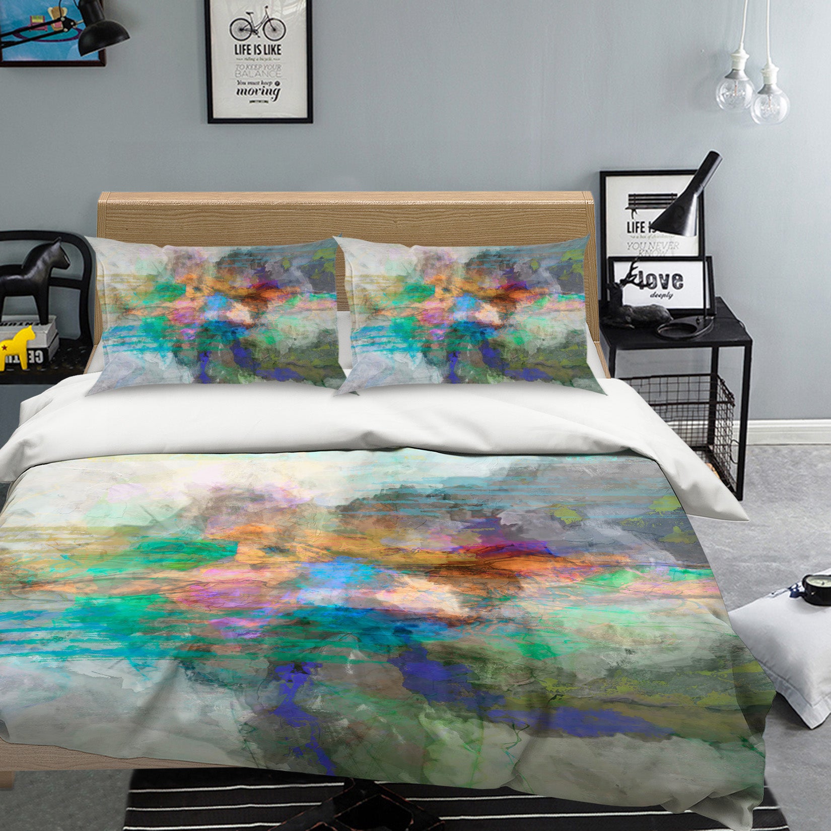 3D Green Ink Painting 1038 Michael Tienhaara Bedding Bed Pillowcases Quilt