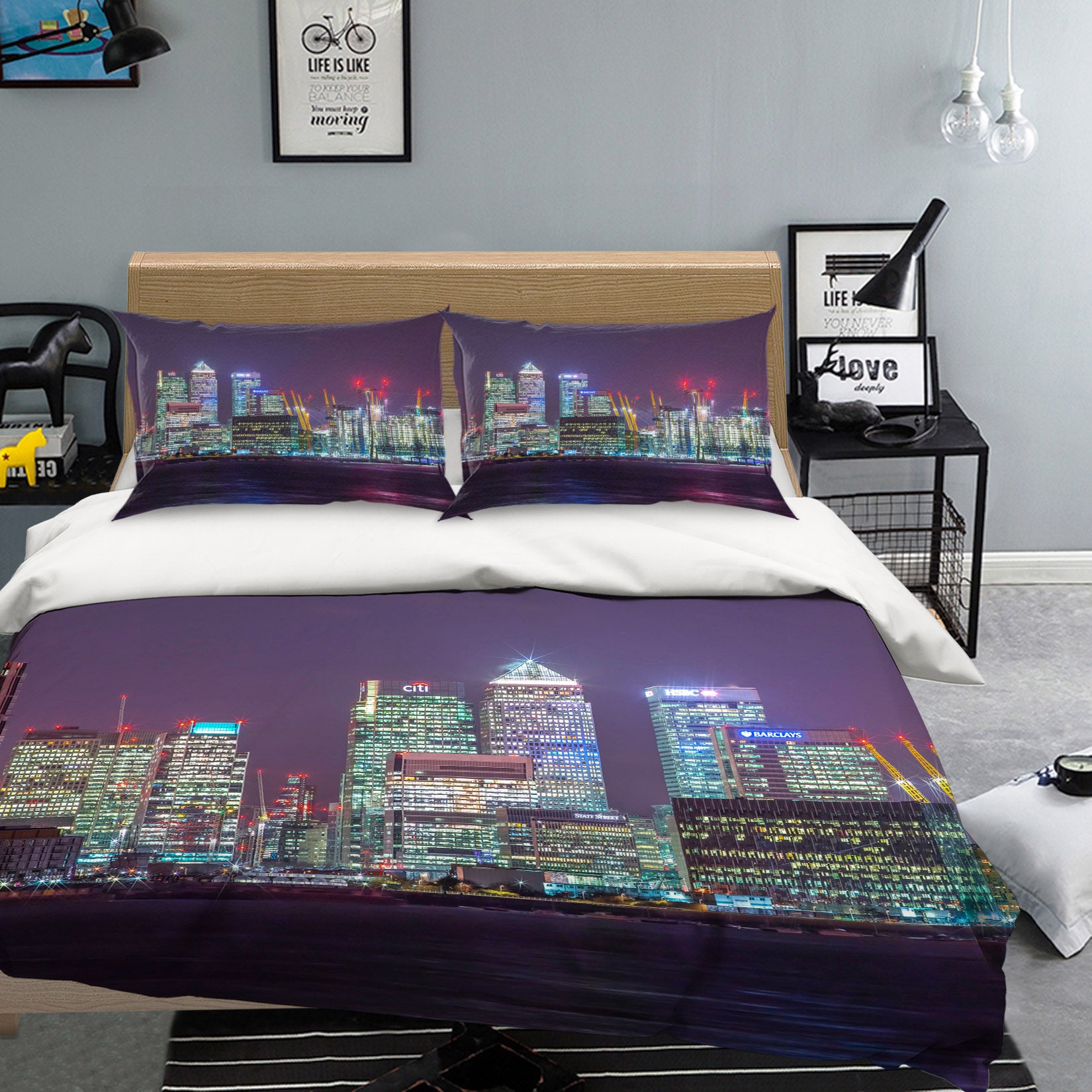 3D Building Night 85134 Assaf Frank Bedding Bed Pillowcases Quilt