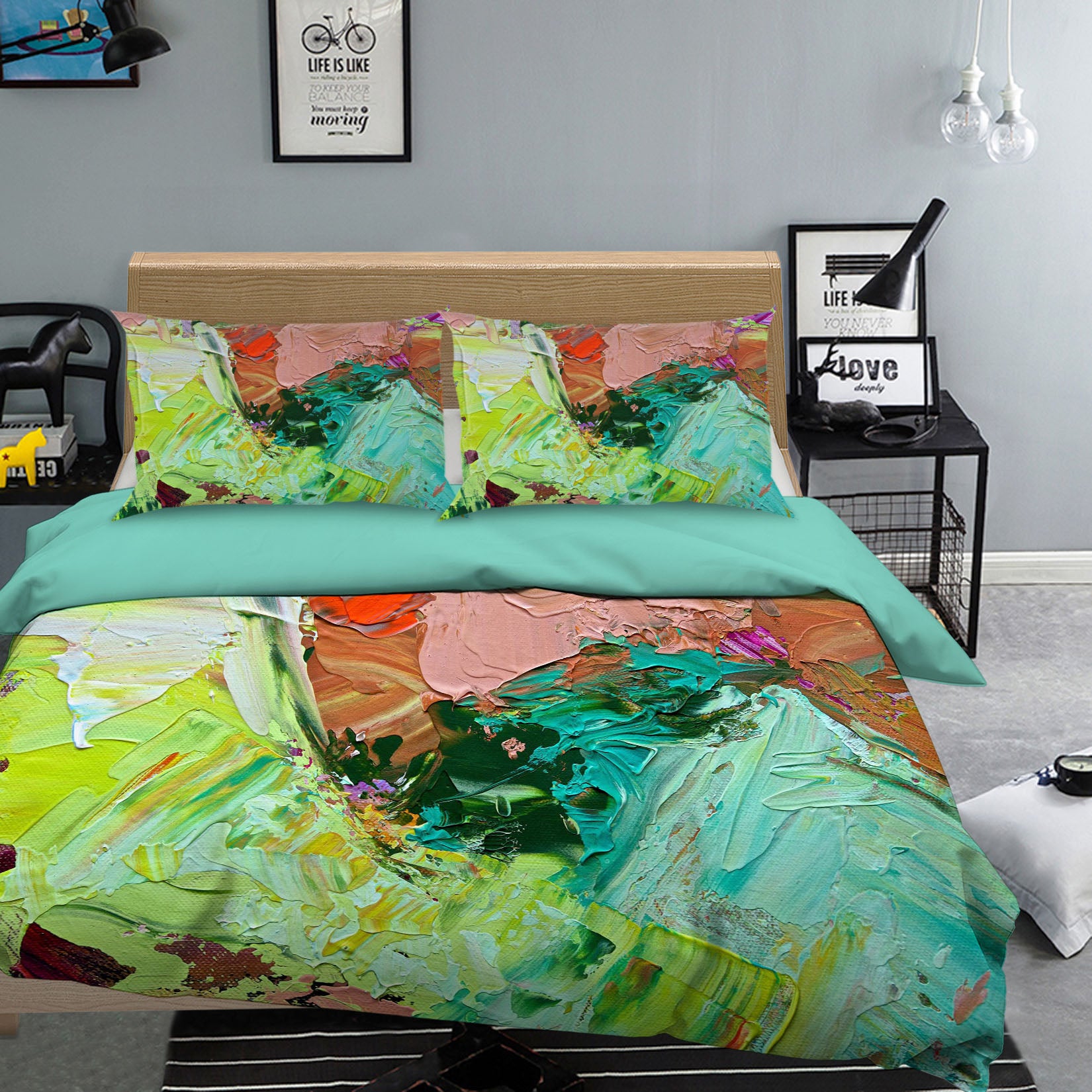 3D Green Paint 1080 Allan P. Friedlander Bedding Bed Pillowcases Quilt