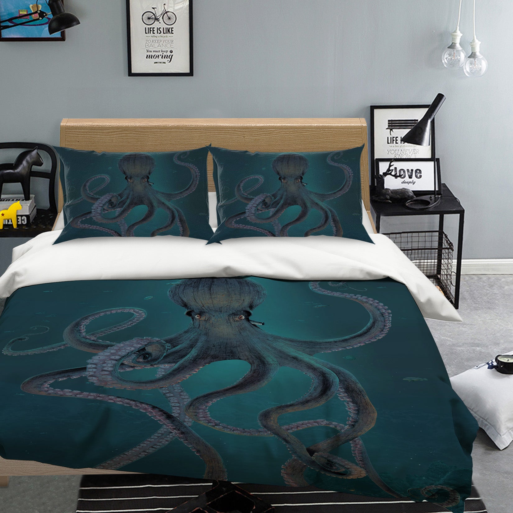 3D Giant Octopus 047 Bed Pillowcases Quilt Exclusive Designer Vincent