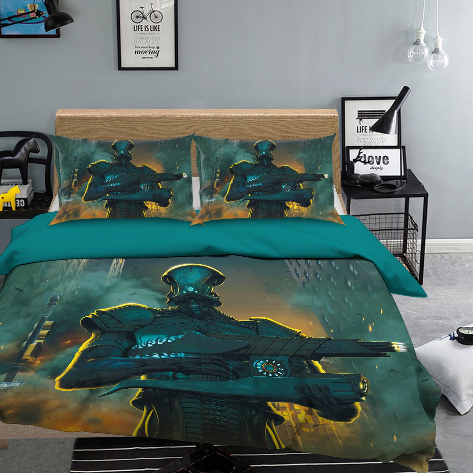 3D Robot Invasion 053 Bed Pillowcases Quilt Exclusive Designer Vincent