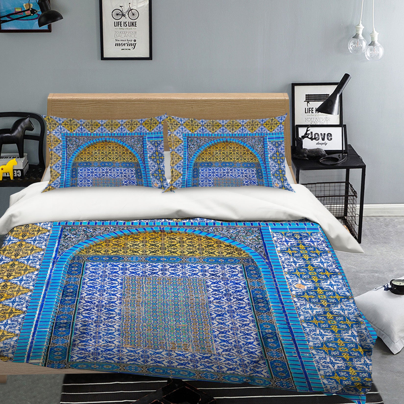 3D Blue Pattern 1074 Assaf Frank Bedding Bed Pillowcases Quilt