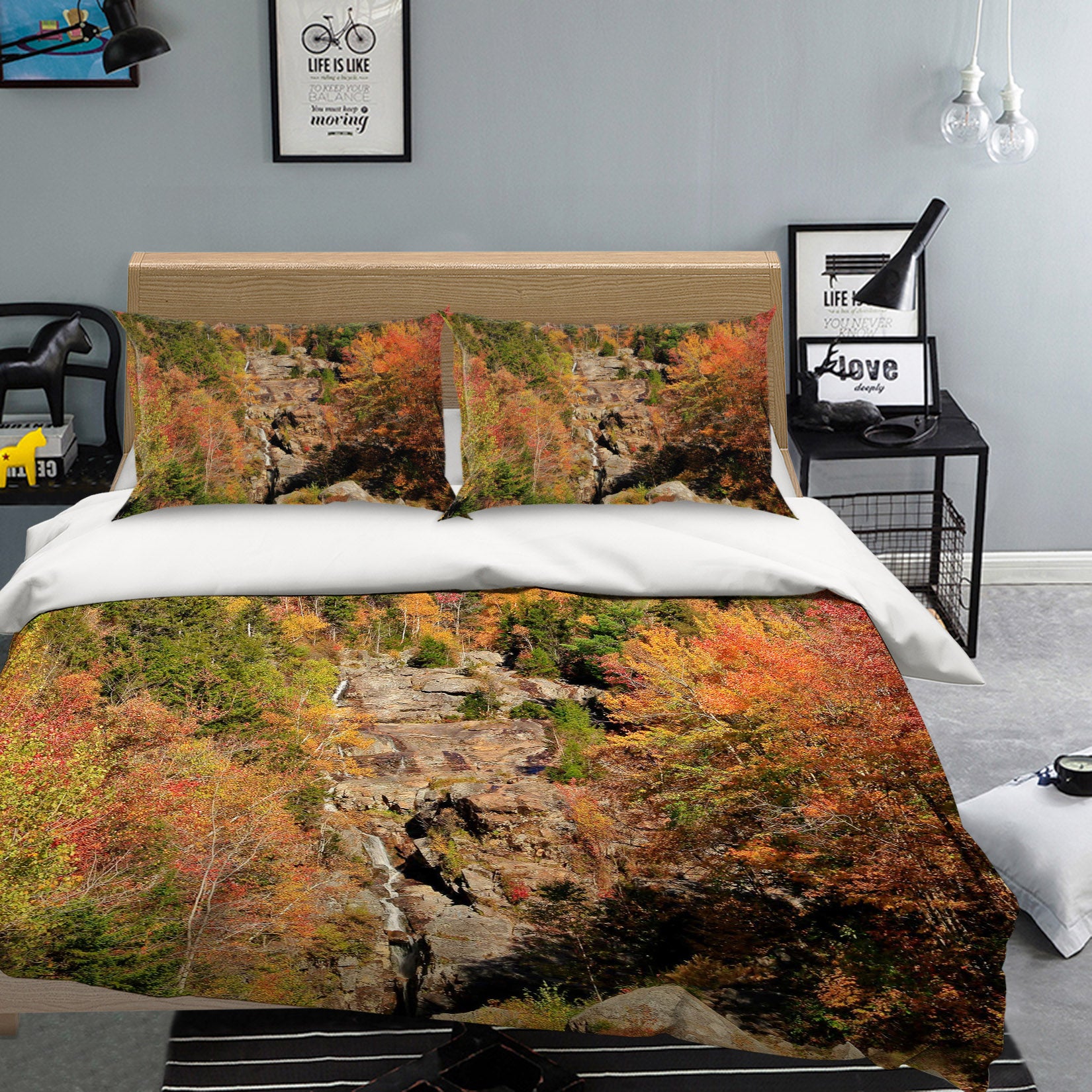 3D Trees In The Mountains 62195 Kathy Barefield Bedding Bed Pillowcases Quilt