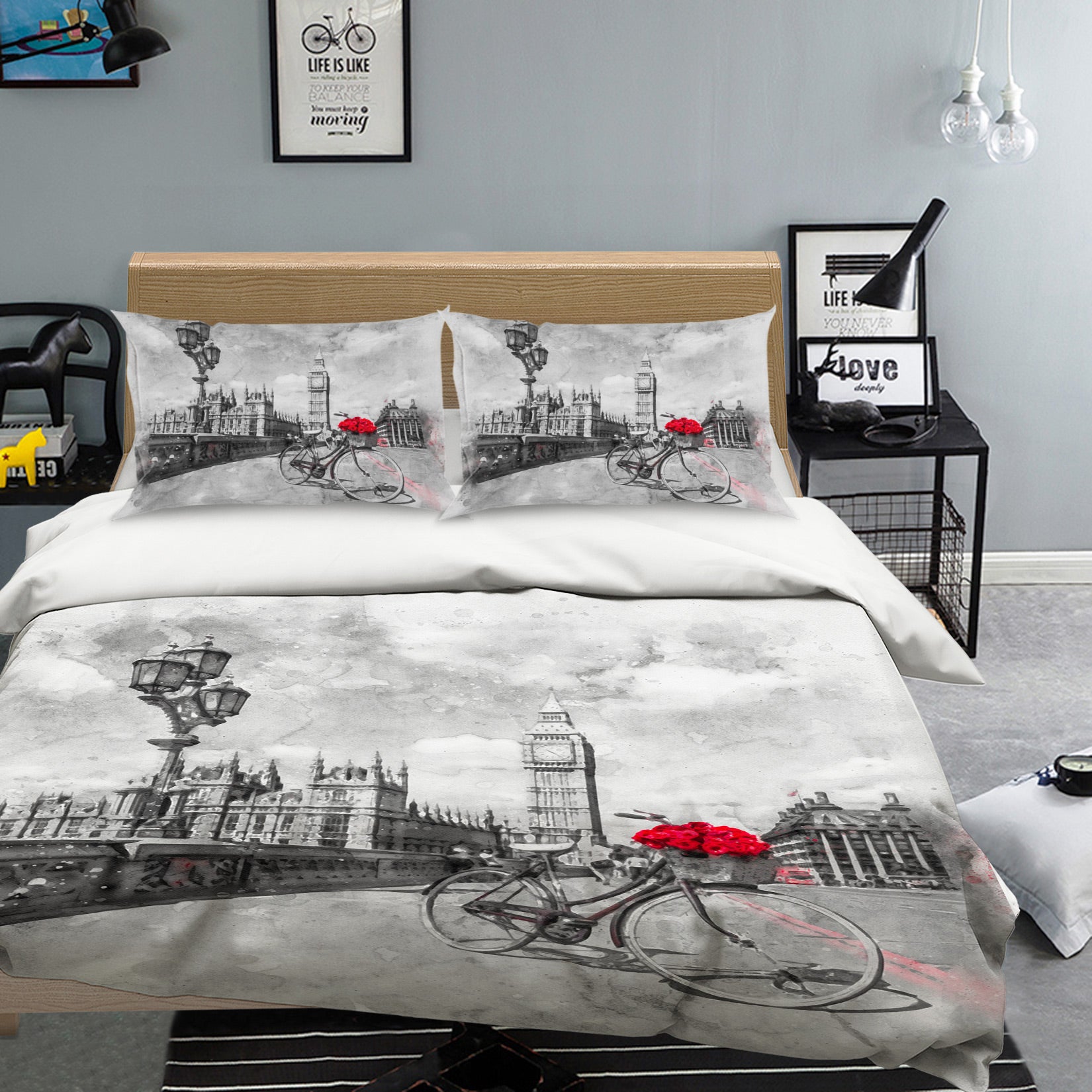 3D Bicycle Rose 1031 Assaf Frank Bedding Bed Pillowcases Quilt