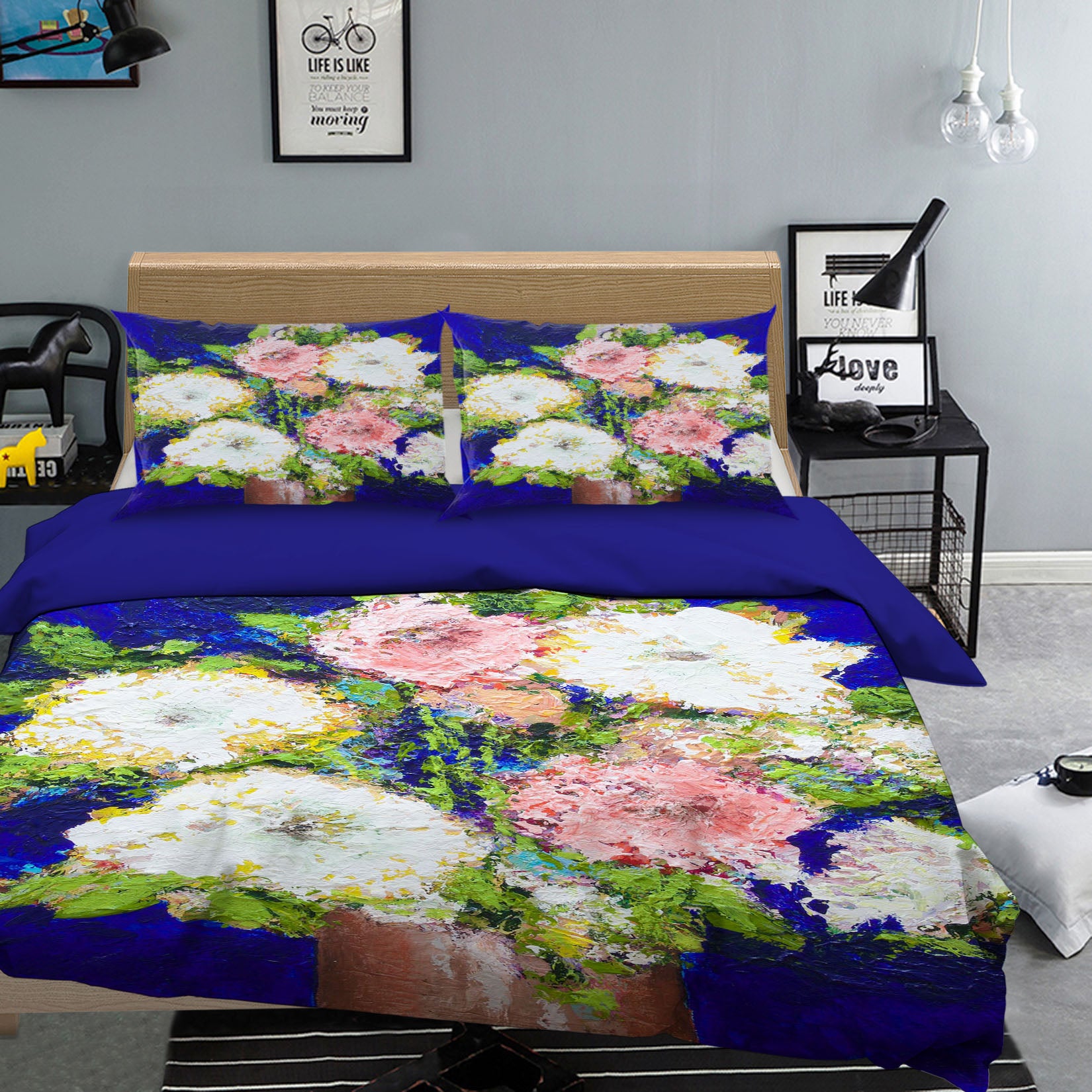 3D Paint Chrysanthemum 1091 Allan P. Friedlander Bedding Bed Pillowcases Quilt