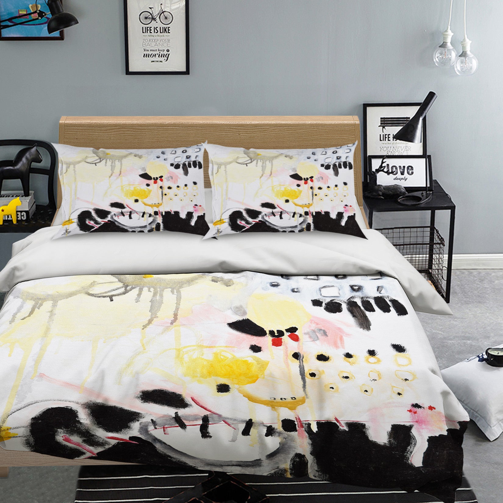 3D Black Watercolor 1192 Misako Chida Bedding Bed Pillowcases Quilt Cover Duvet Cover