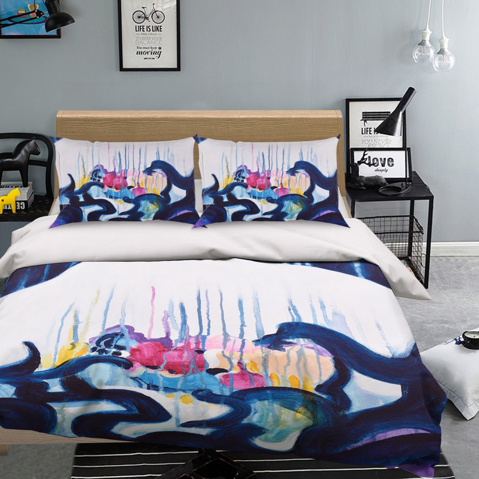 3D Blue Oil Painting 1119 Misako Chida Bedding Bed Pillowcases Quilt