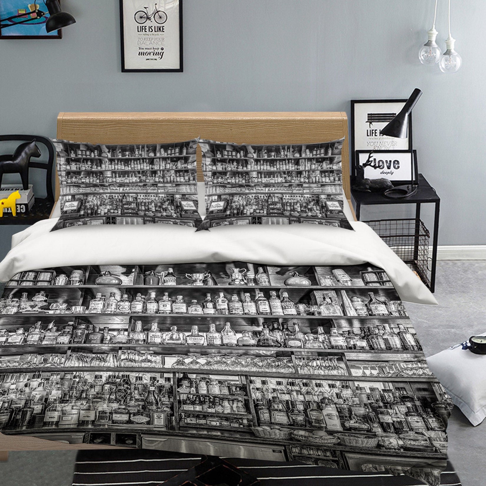 3D Liquor Wine Bottle 85115 Assaf Frank Bedding Bed Pillowcases Quilt