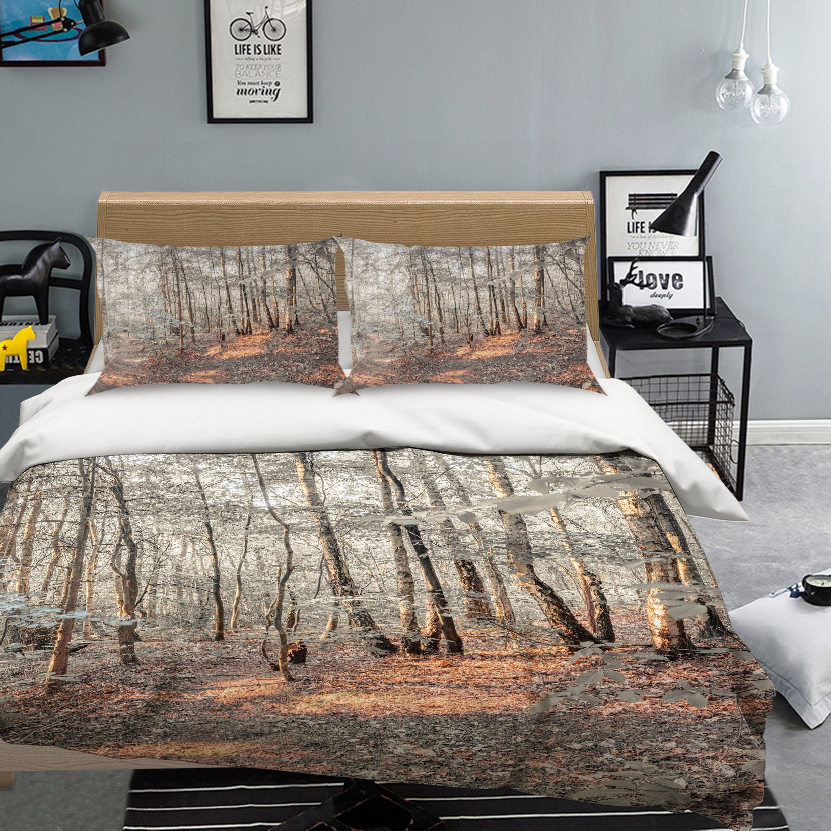 3D Forest Trees 7149 Assaf Frank Bedding Bed Pillowcases Quilt Cover Duvet Cover