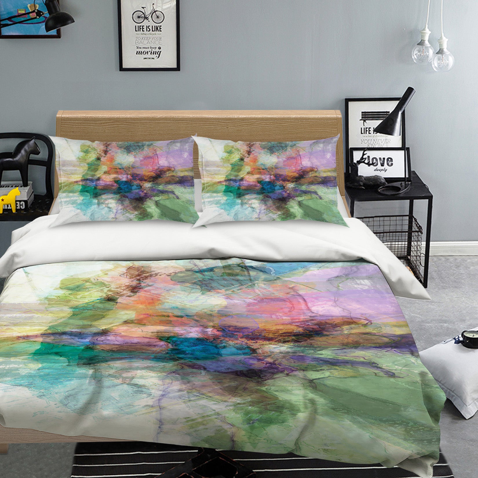 3D Green Abstract Painting 1032 Michael Tienhaara Bedding Bed Pillowcases Quilt