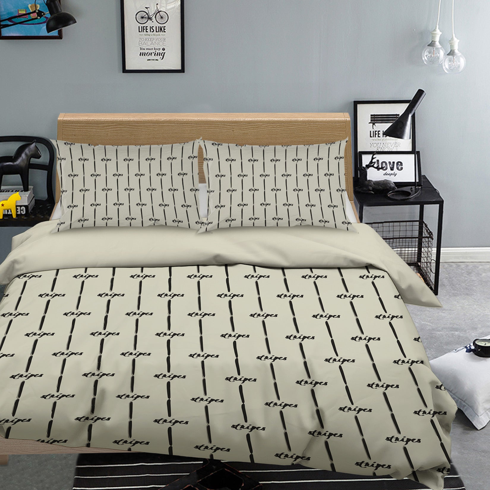 3D Stripe Pattern 109118 Kashmira Jayaprakash Bedding Bed Pillowcases Quilt