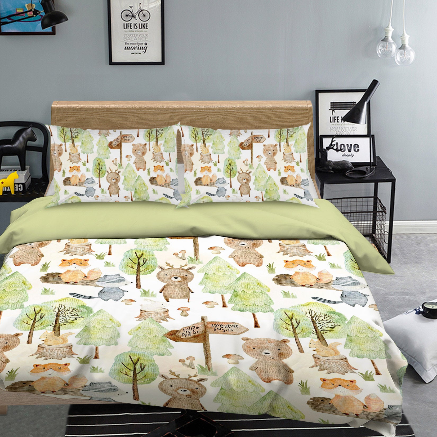 3D Fox Tree 234 Uta Naumann Bedding Bed Pillowcases Quilt