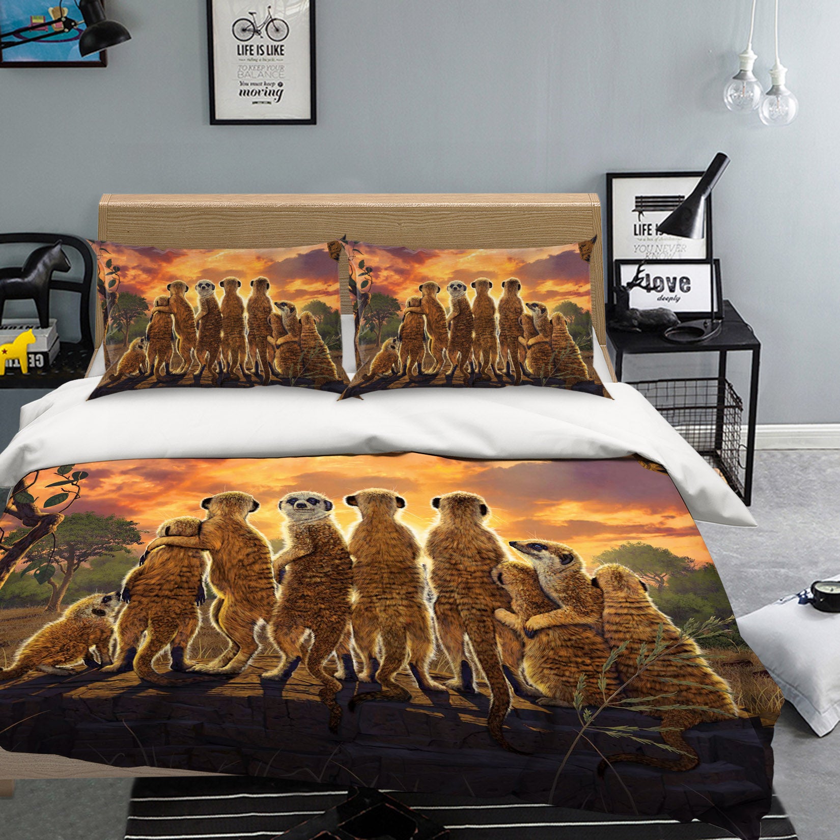 3D Meerkats Def 060 Bed Pillowcases Quilt Exclusive Designer Vincent