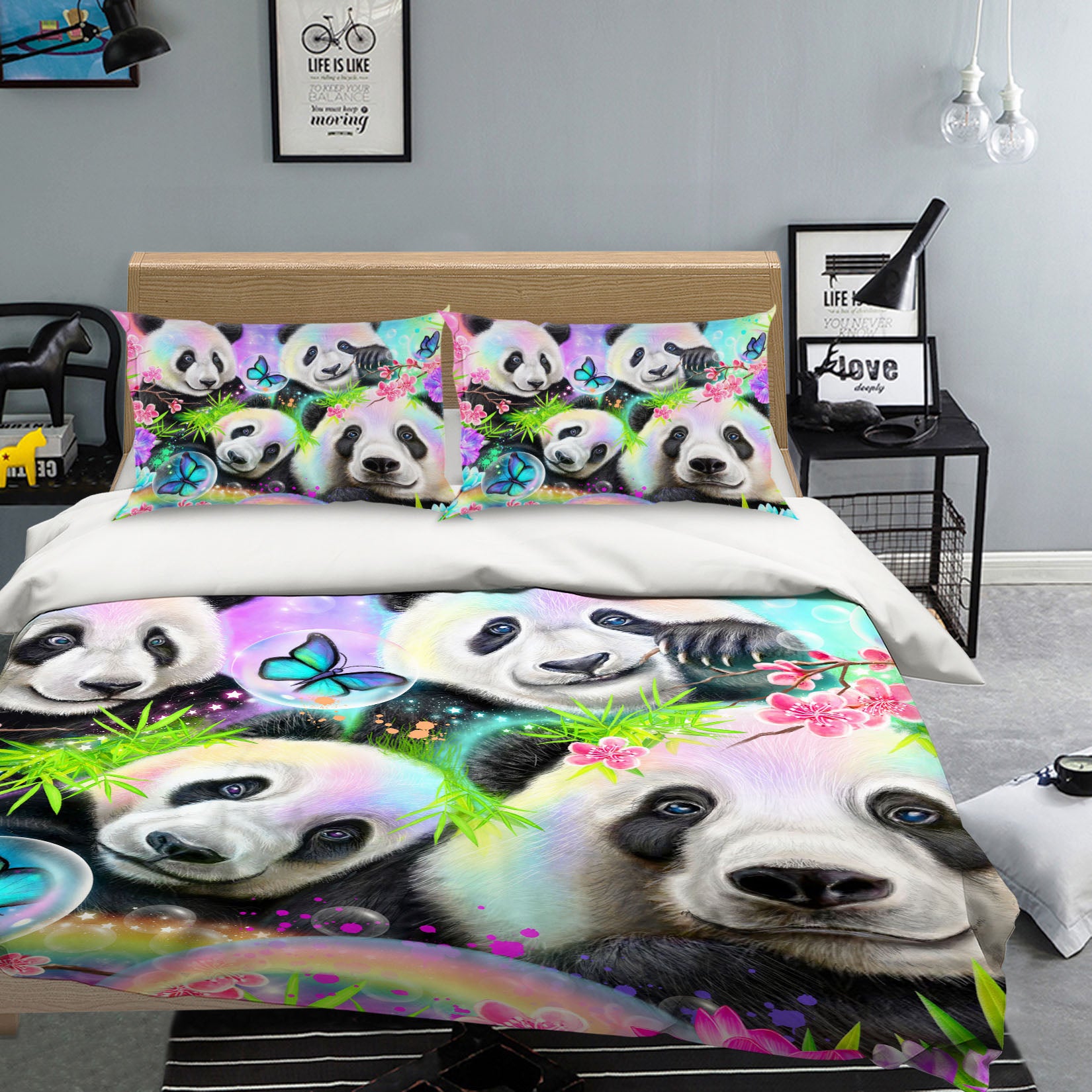 3D Butterfly Panda 8598 Sheena Pike Bedding Bed Pillowcases Quilt Cover Duvet Cover