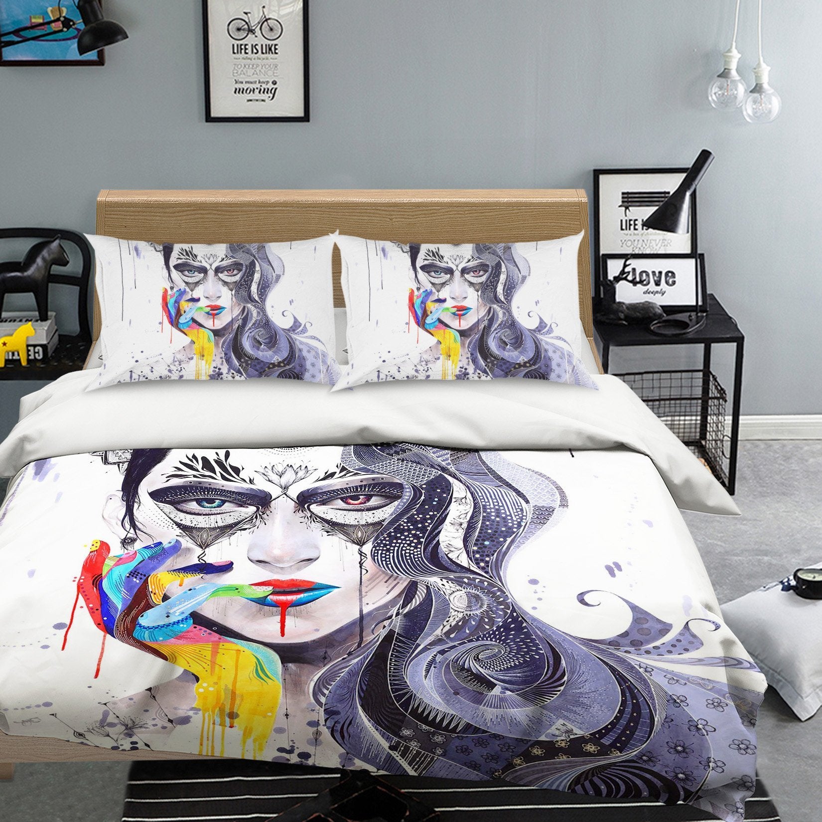 3D Graffiti Girl 106 Bed Pillowcases Quilt Wallpaper AJ Wallpaper 
