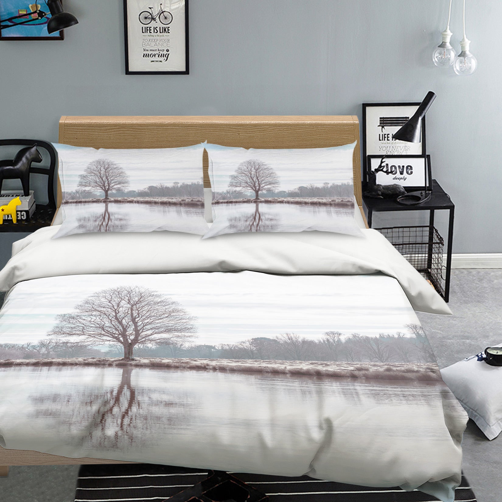 3D Lakeside Tree 1081 Assaf Frank Bedding Bed Pillowcases Quilt