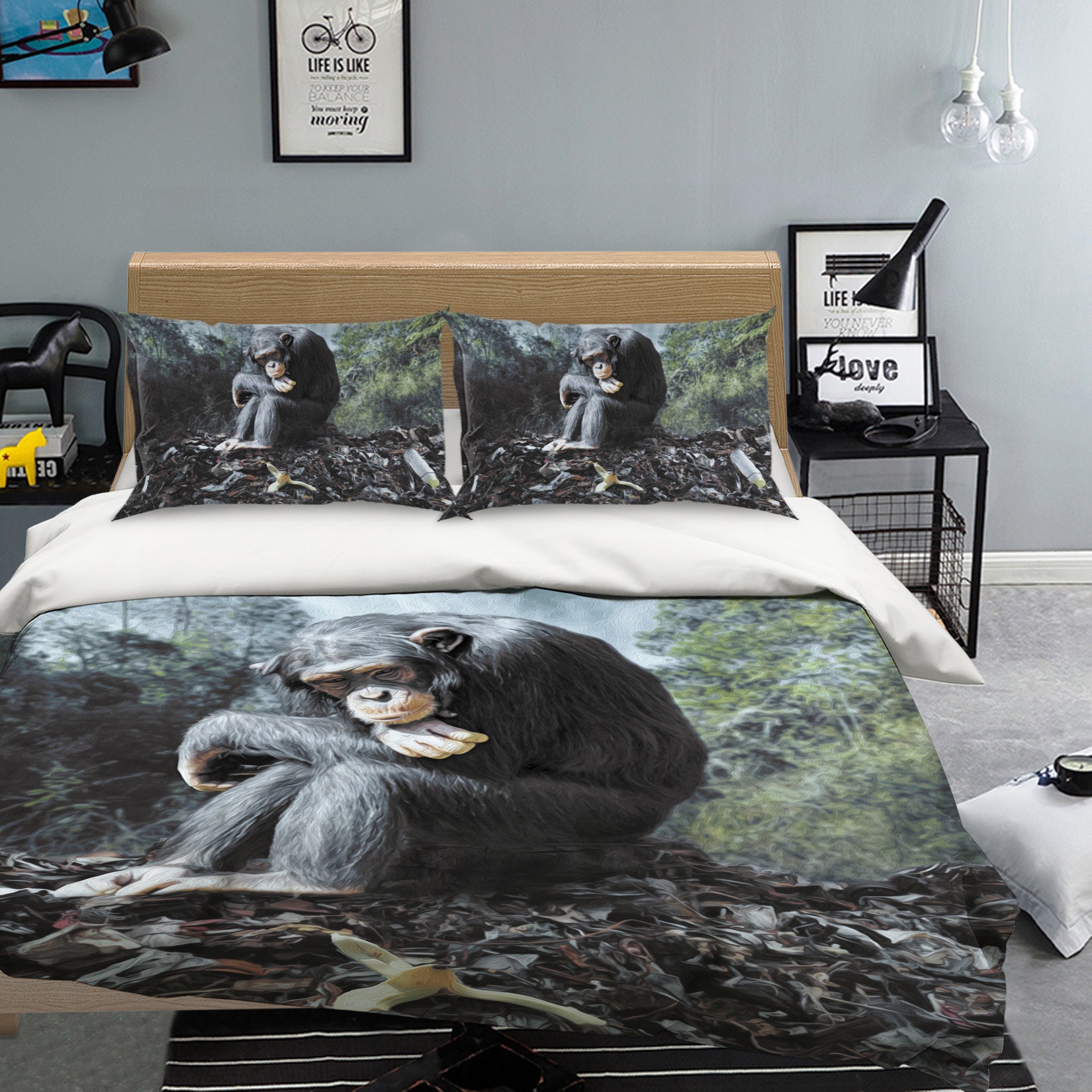 3D Orangutan Forest 022 Bed Pillowcases Quilt