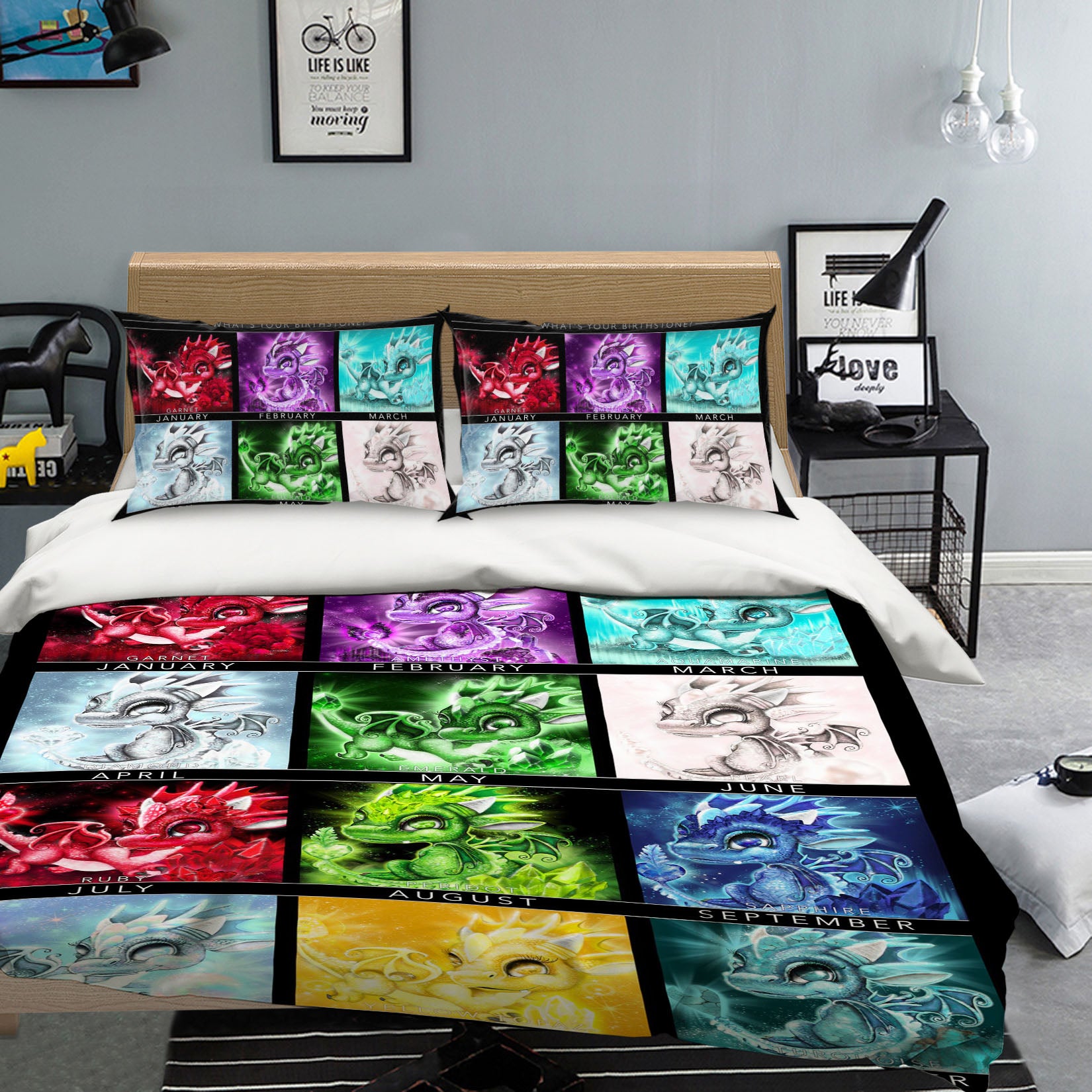 3D Month Dragon 8618 Sheena Pike Bedding Bed Pillowcases Quilt Cover Duvet Cover