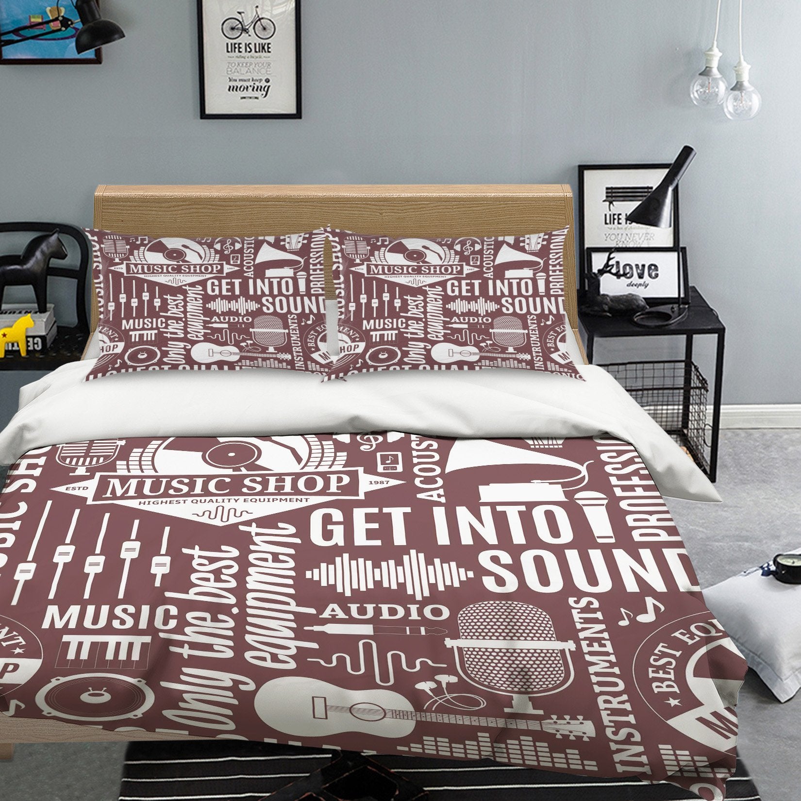 3D Microphone Disc 054 Bed Pillowcases Quilt Wallpaper AJ Wallpaper 