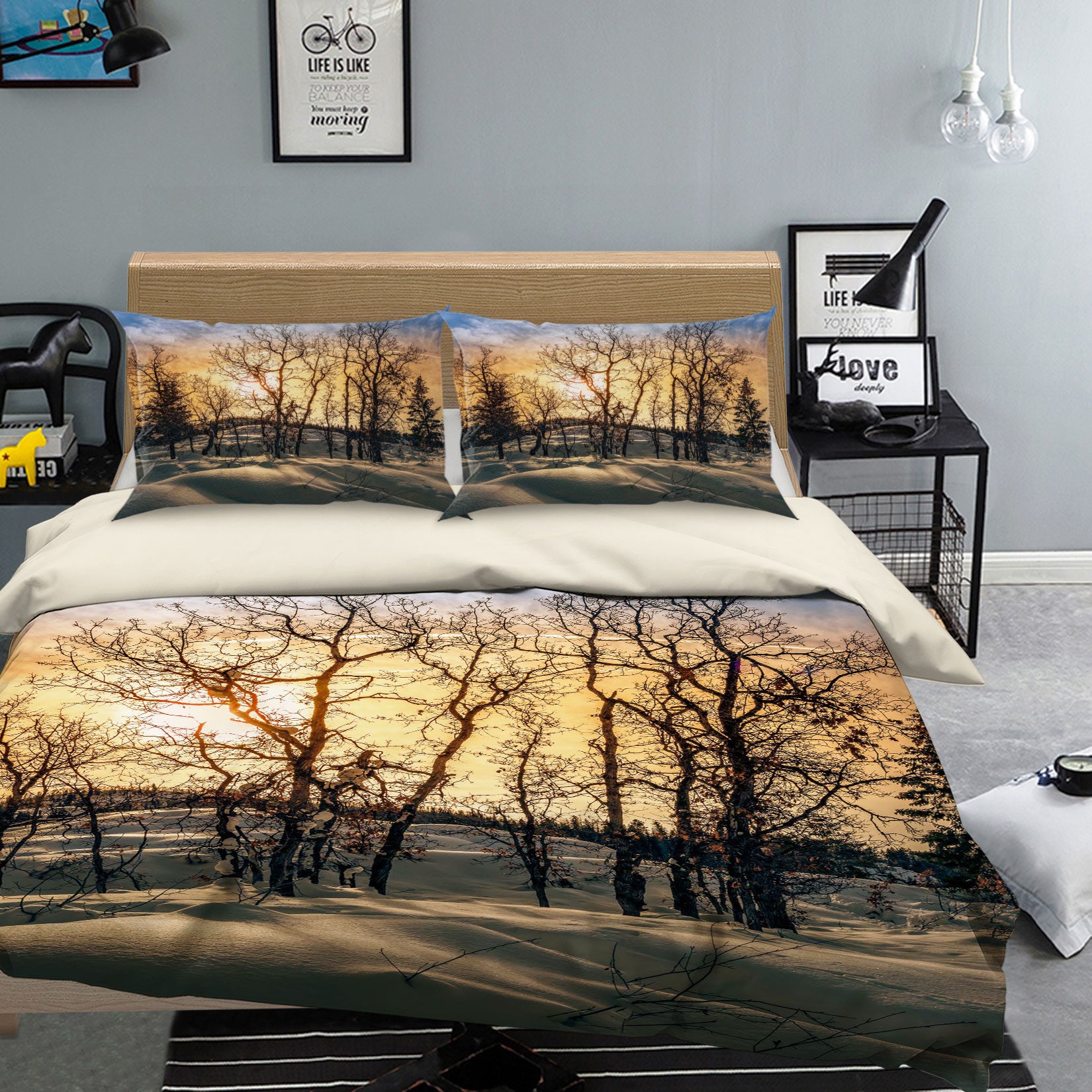 3D Snow Dead Tree 8570 Beth Sheridan Bedding Bed Pillowcases Quilt