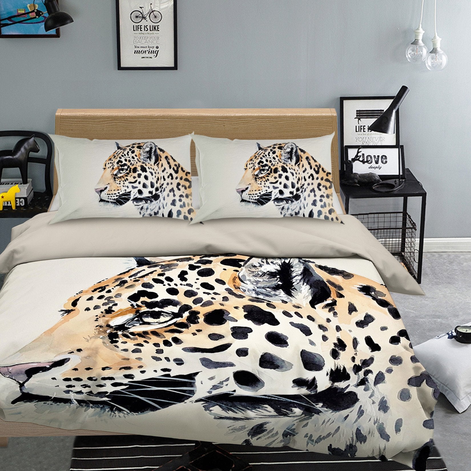 3D Cheetah Head 1972 Bed Pillowcases Quilt Quiet Covers AJ Creativity Home 