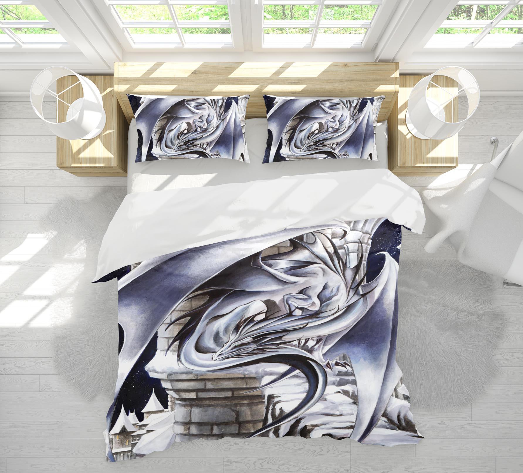 3D Gray Dragon 8339 Ruth Thompson Bedding Bed Pillowcases Quilt Cover Duvet Cover