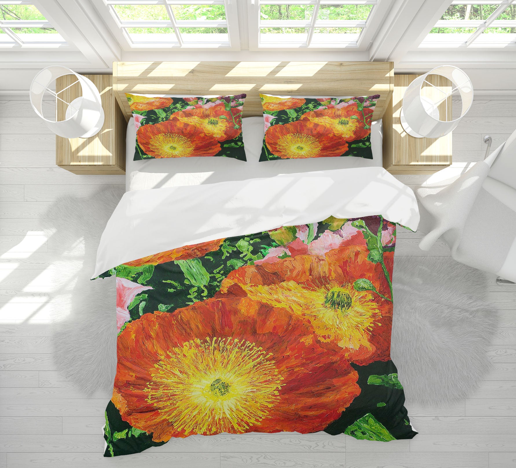 3D Pretty Flowers 2009 Allan P. Friedlander Bedding Bed Pillowcases Quilt