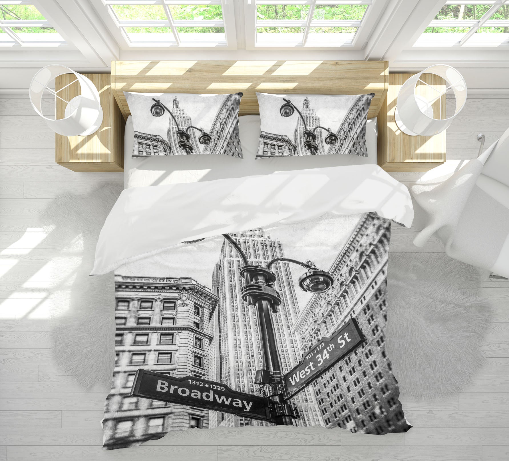 3D Gray Building Street Sign 85104 Assaf Frank Bedding Bed Pillowcases Quilt