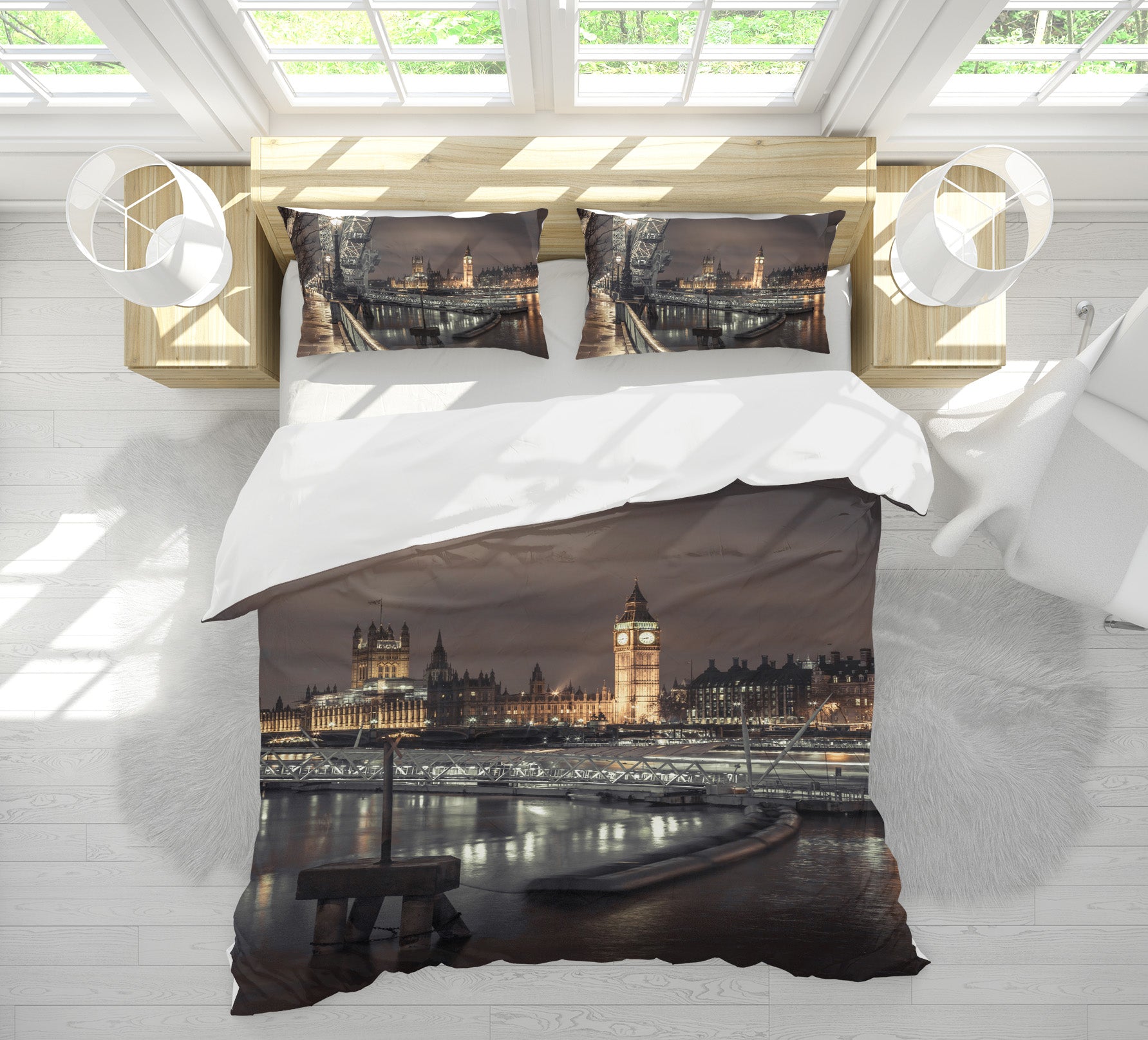 3D City Night River 85129 Assaf Frank Bedding Bed Pillowcases Quilt