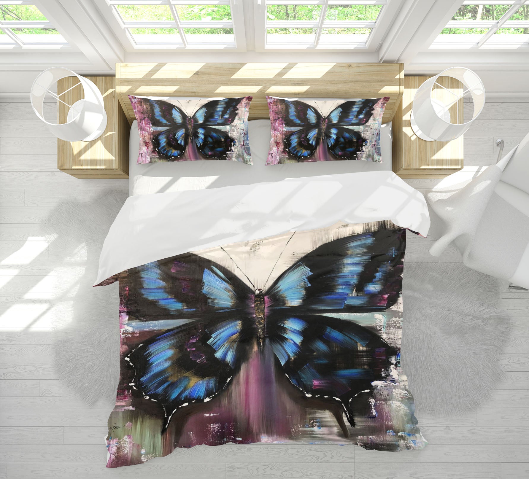 3D Blue Butterfly 627 Skromova Marina Bedding Bed Pillowcases Quilt