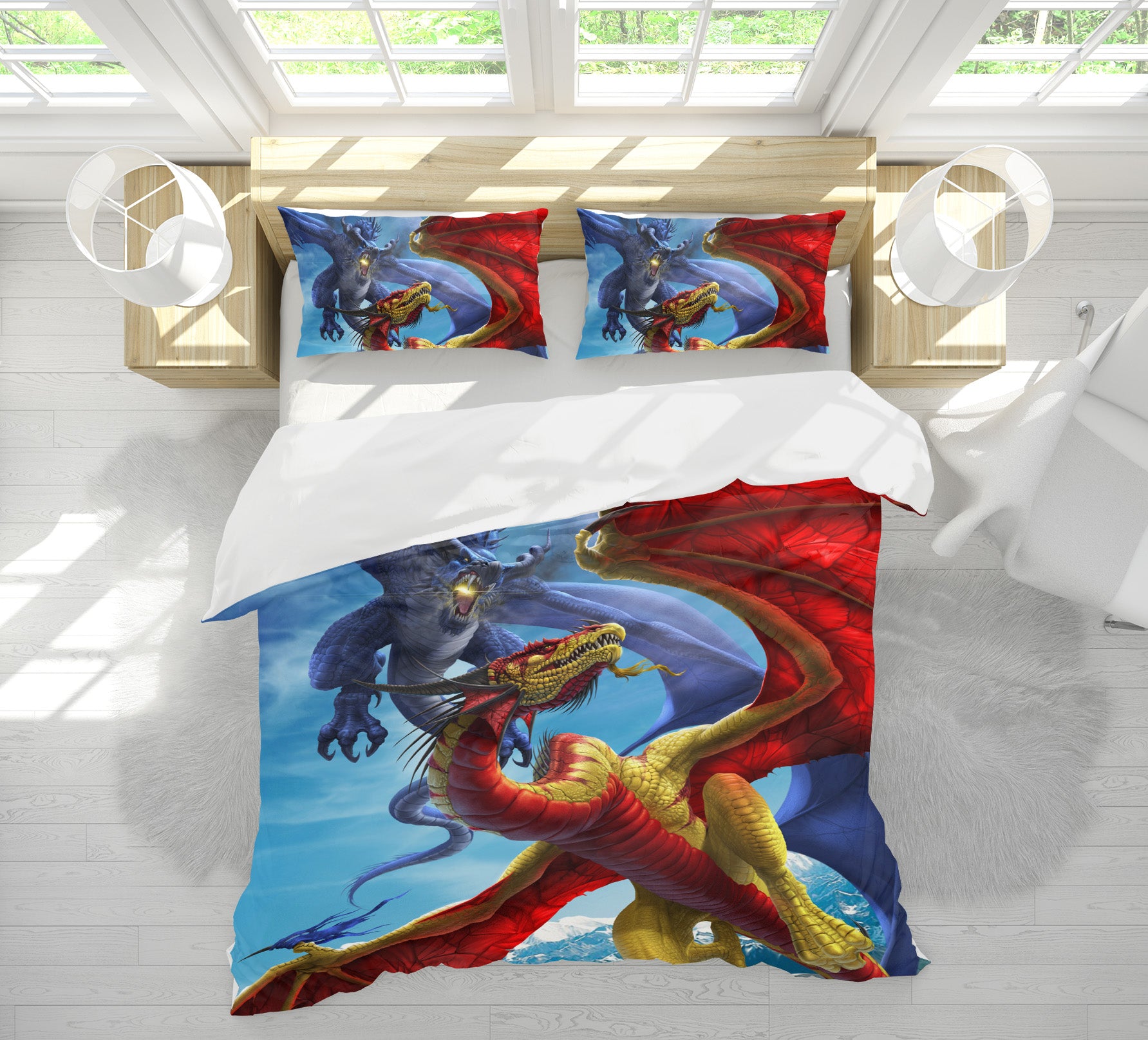 3D Winged Dragon 4096 Tom Wood Bedding Bed Pillowcases Quilt