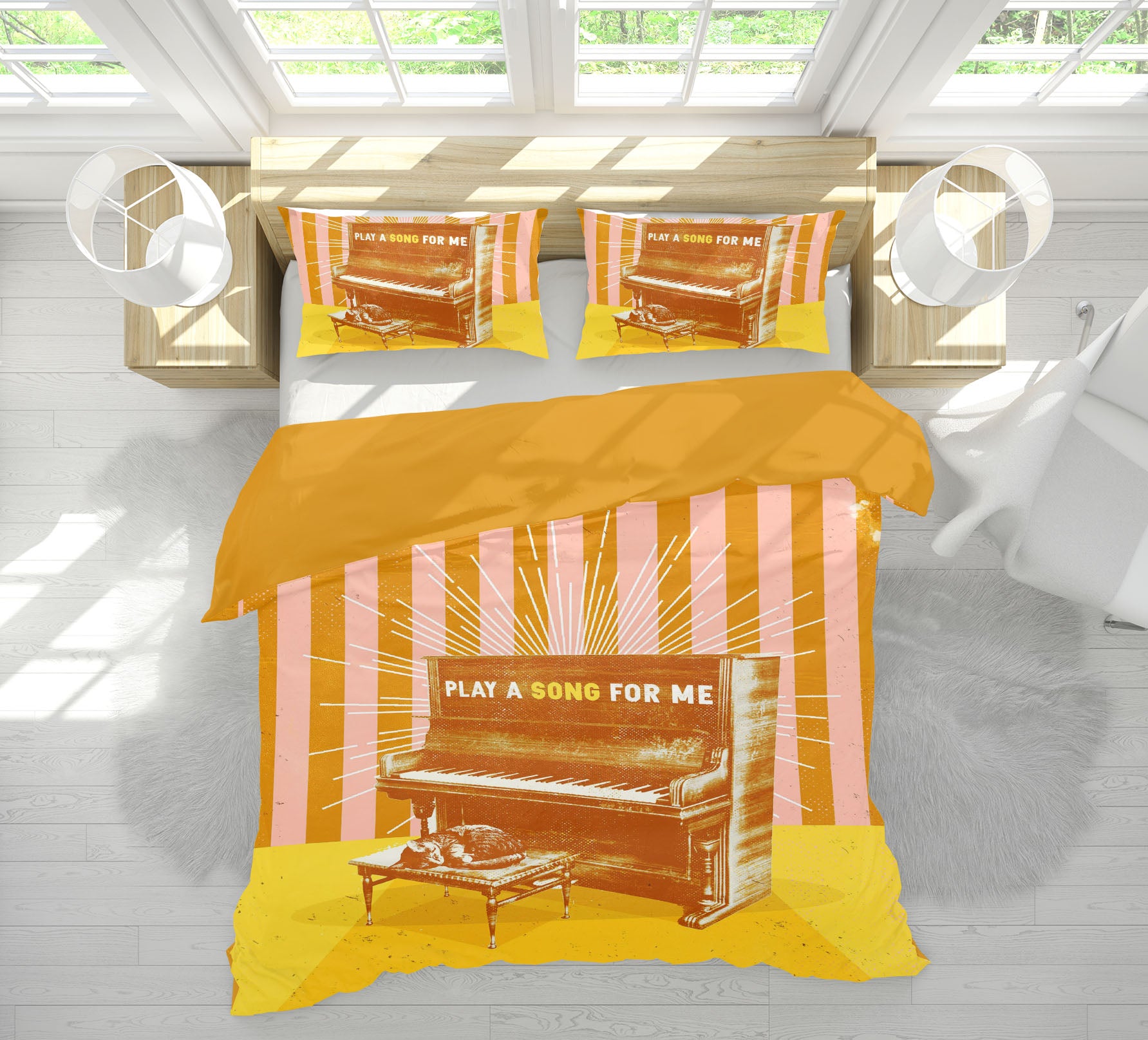 3D Play Piano 2110 Showdeer Bedding Bed Pillowcases Quilt
