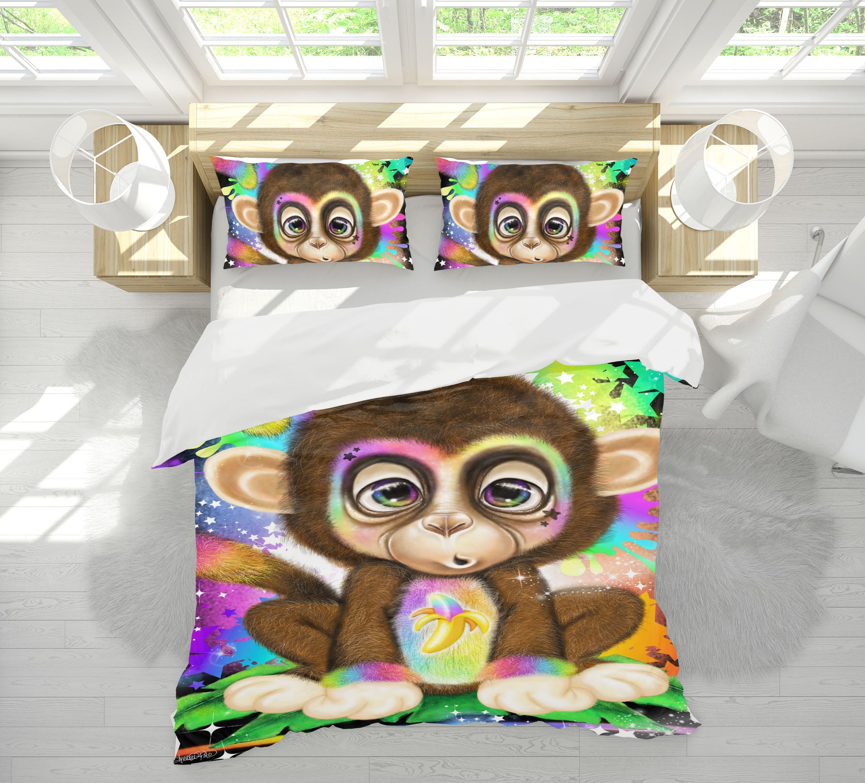 3D Cartoon Monkey 8597 Sheena Pike Bedding Bed Pillowcases Quilt Cover Duvet Cover