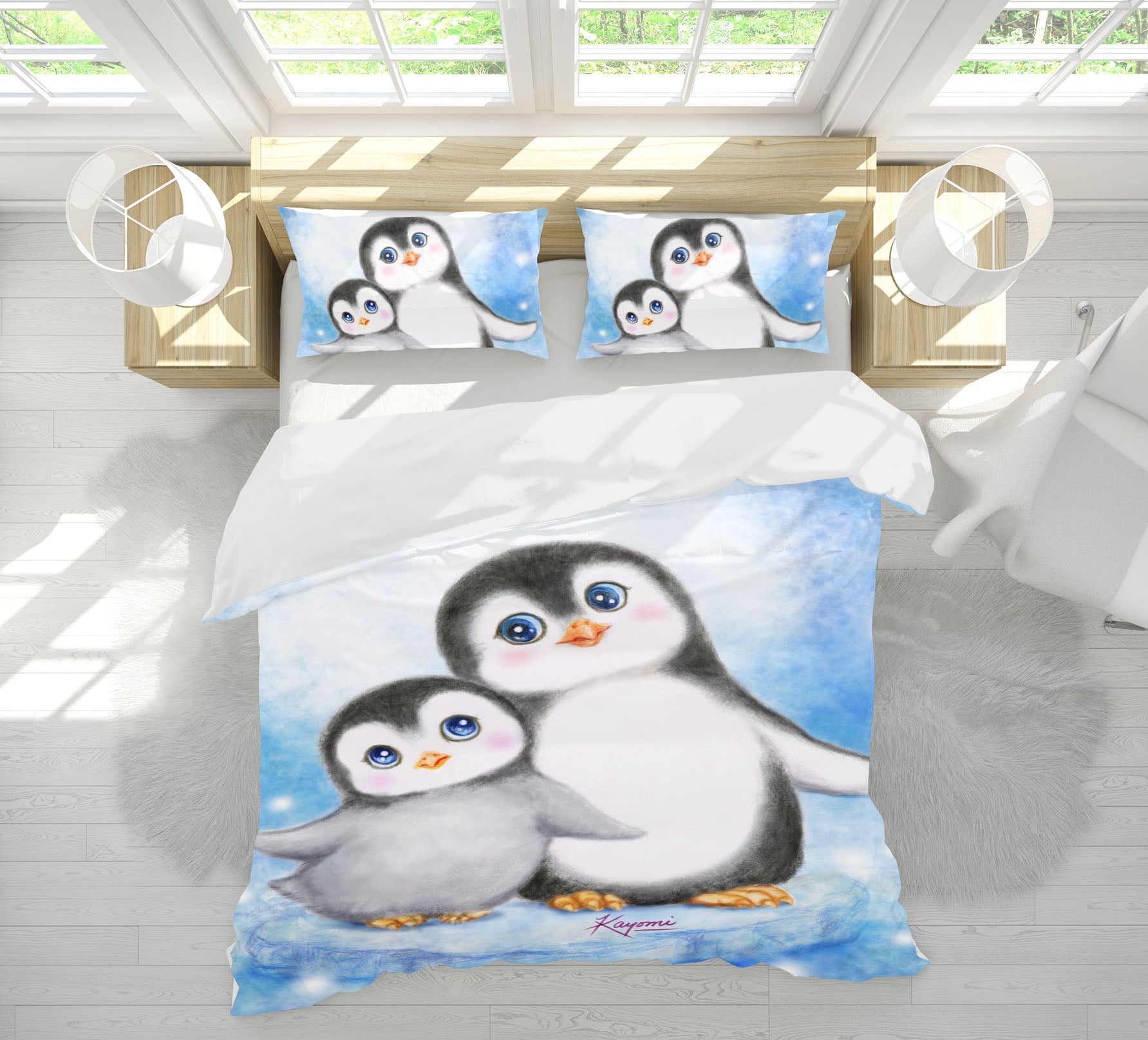 3D Cute Penguin 5950 Kayomi Harai Bedding Bed Pillowcases Quilt Cover Duvet Cover